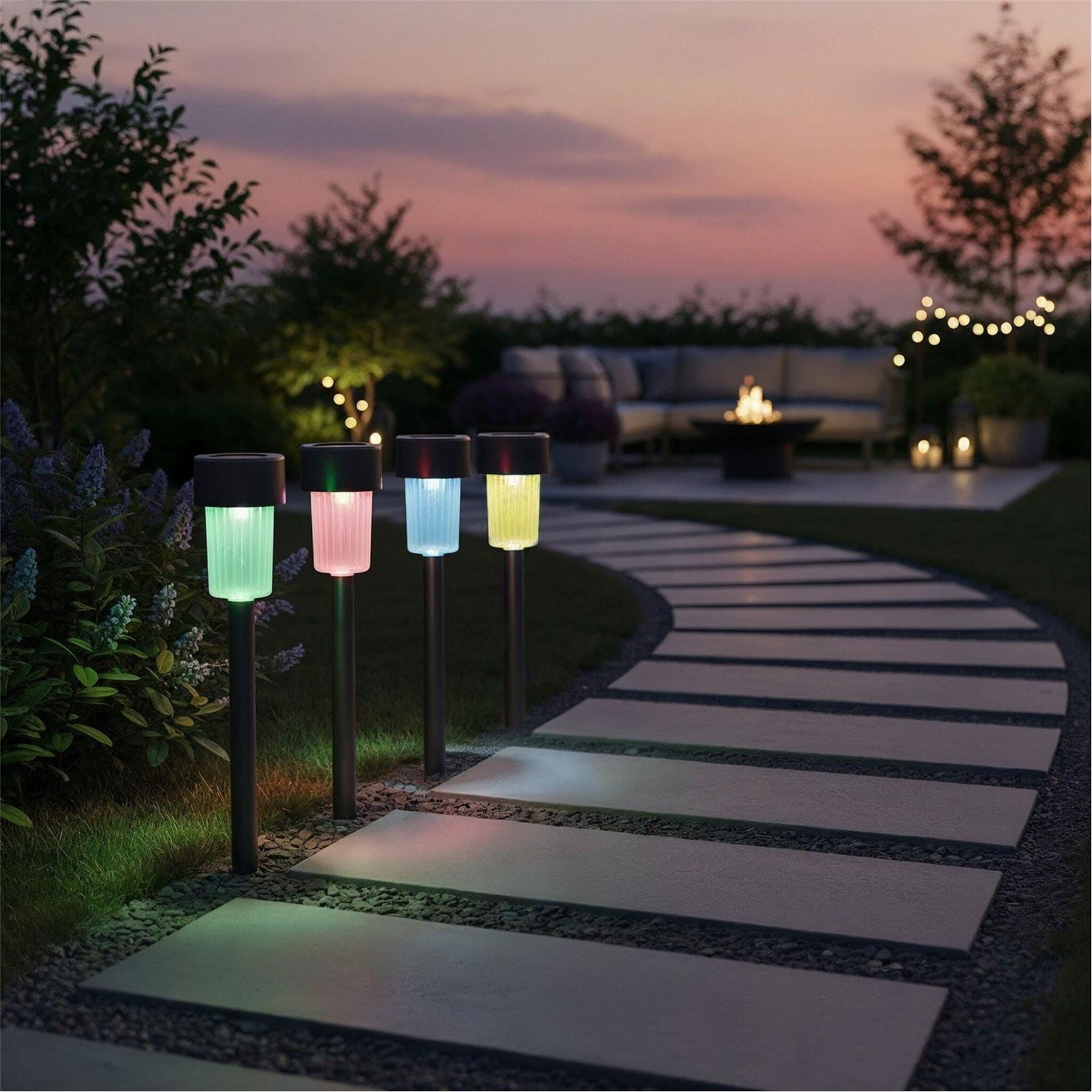 Streetwize Stake Lights   Colour Changing 4 Pack