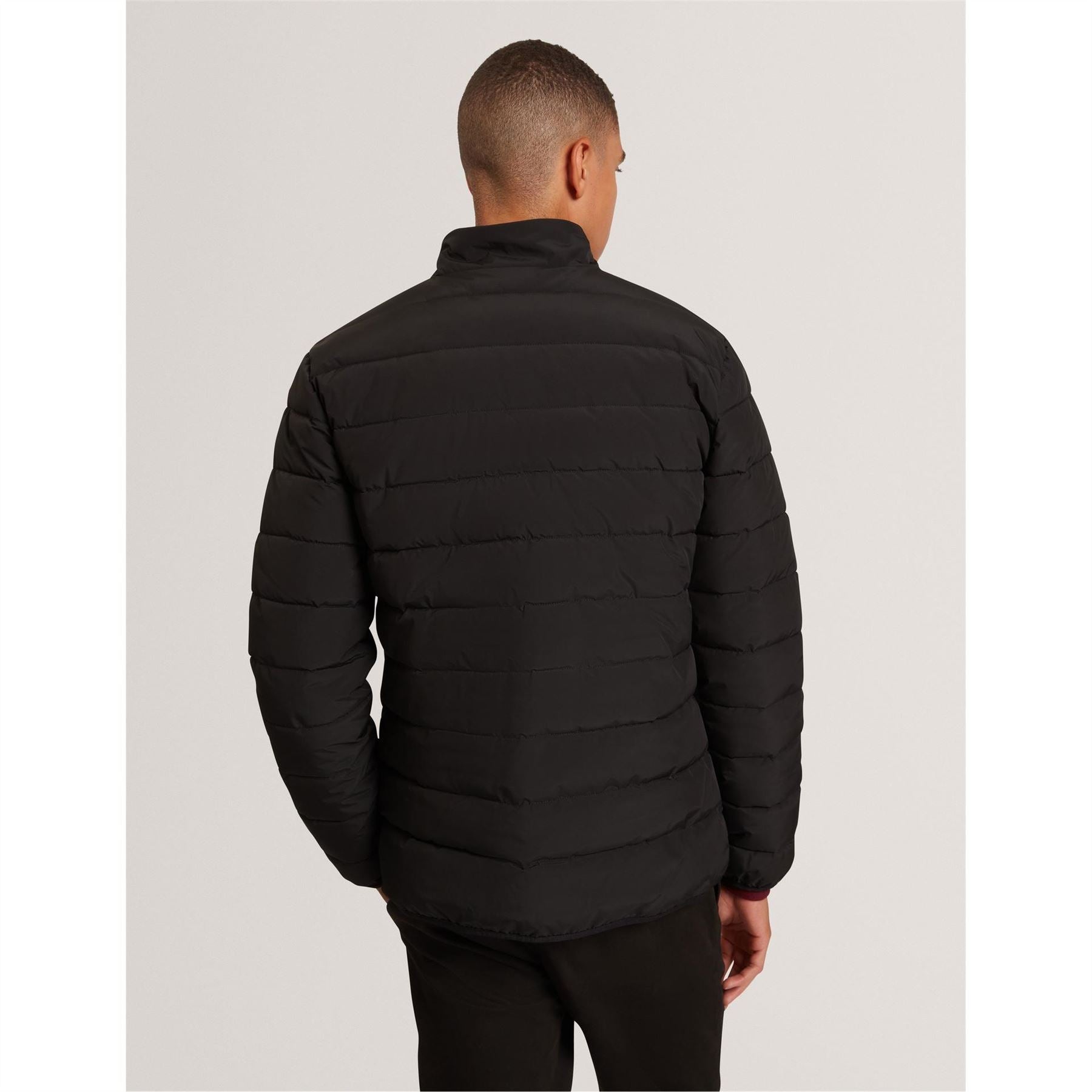 Ted Baker Horizontal Stripe Patterned Puffer Jacket with Zipped Pocket