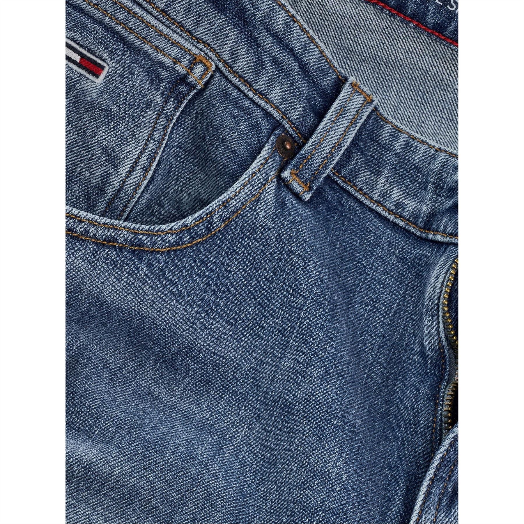 Tommy Jeans Denim Bermuda Shorts Solid Patterned