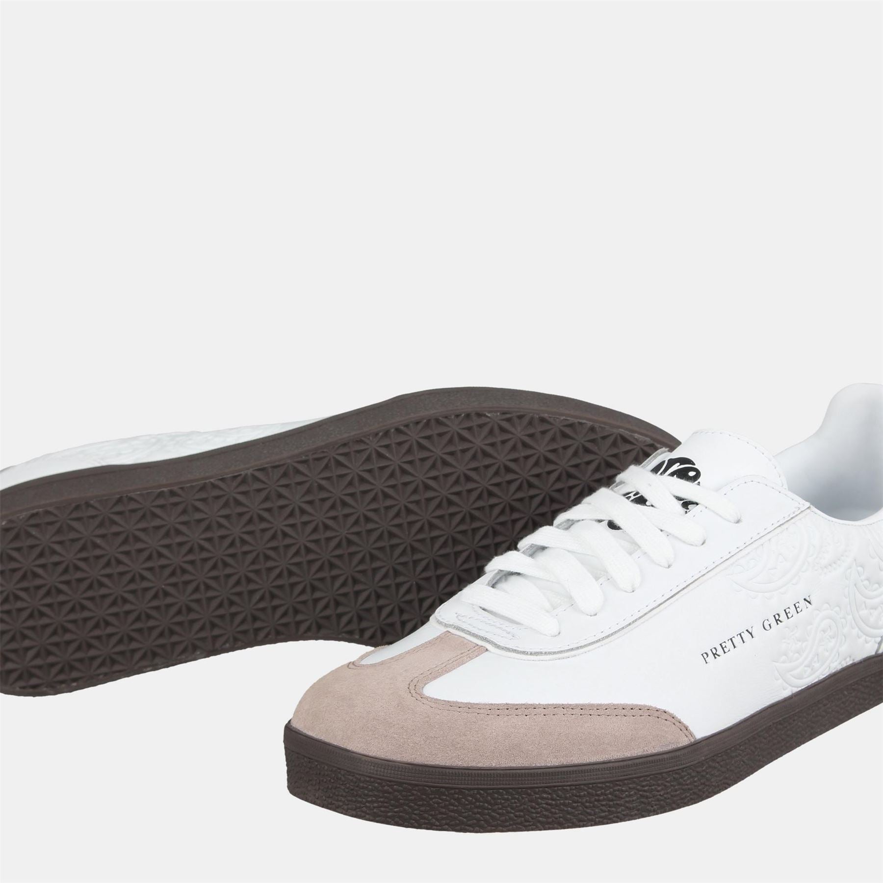 Pretty Green Moorgate Leather Court Trainers