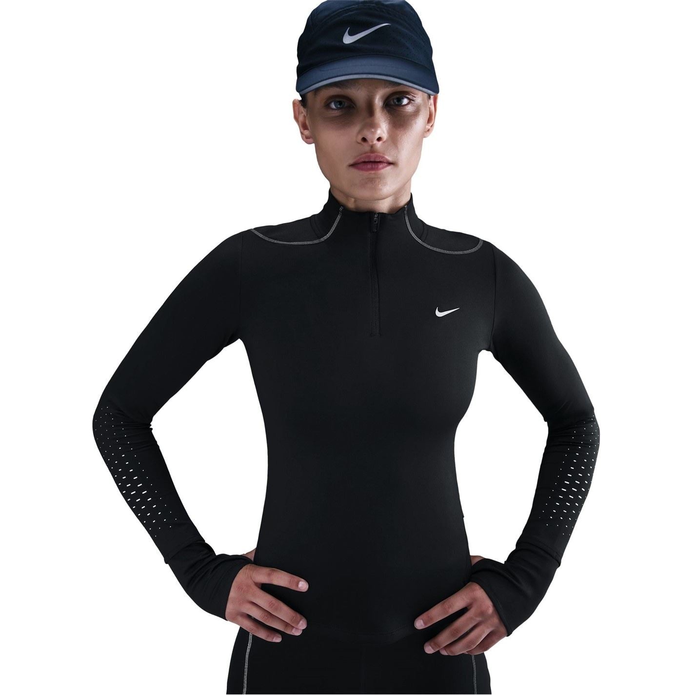 Nike Swift Zip Neck Long Sleeve Athletic Top