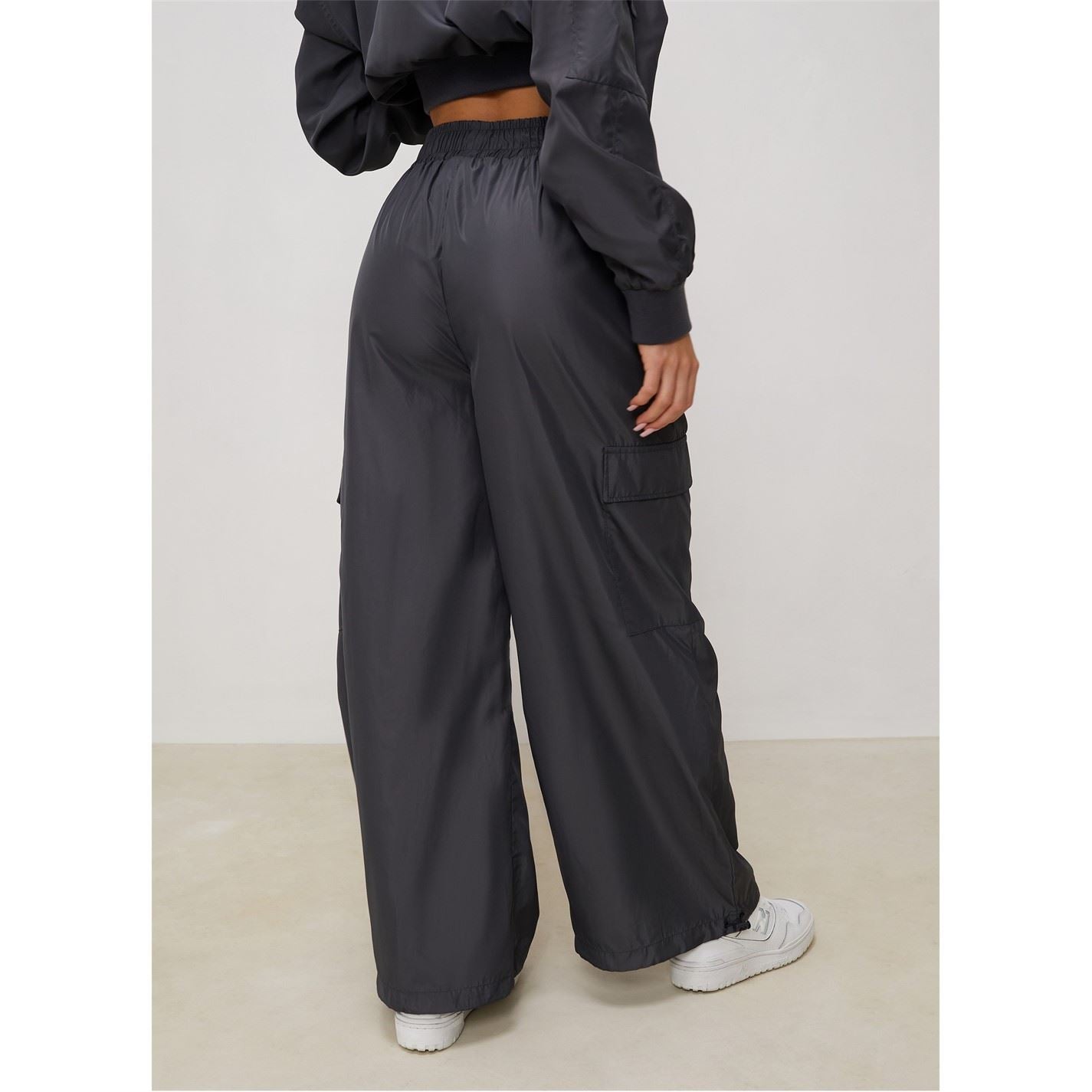 Gym King Satin Side Pocket Solid Patterned Combat Pants