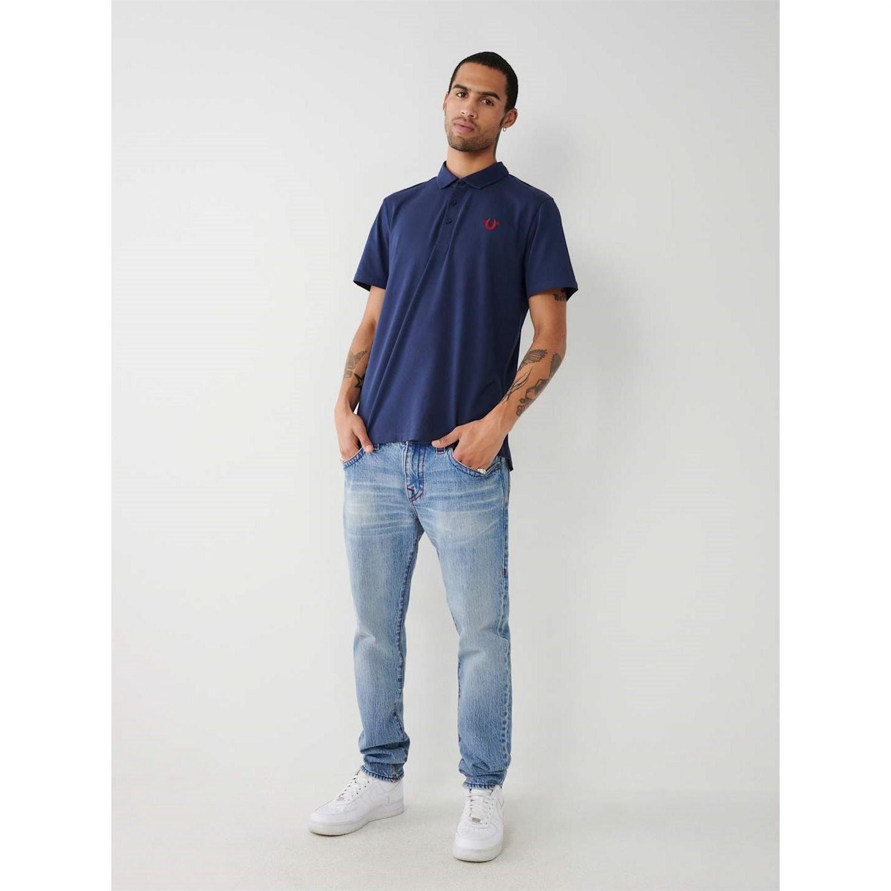 True Religion Horseshoes Short Sleeve Polo Shirt