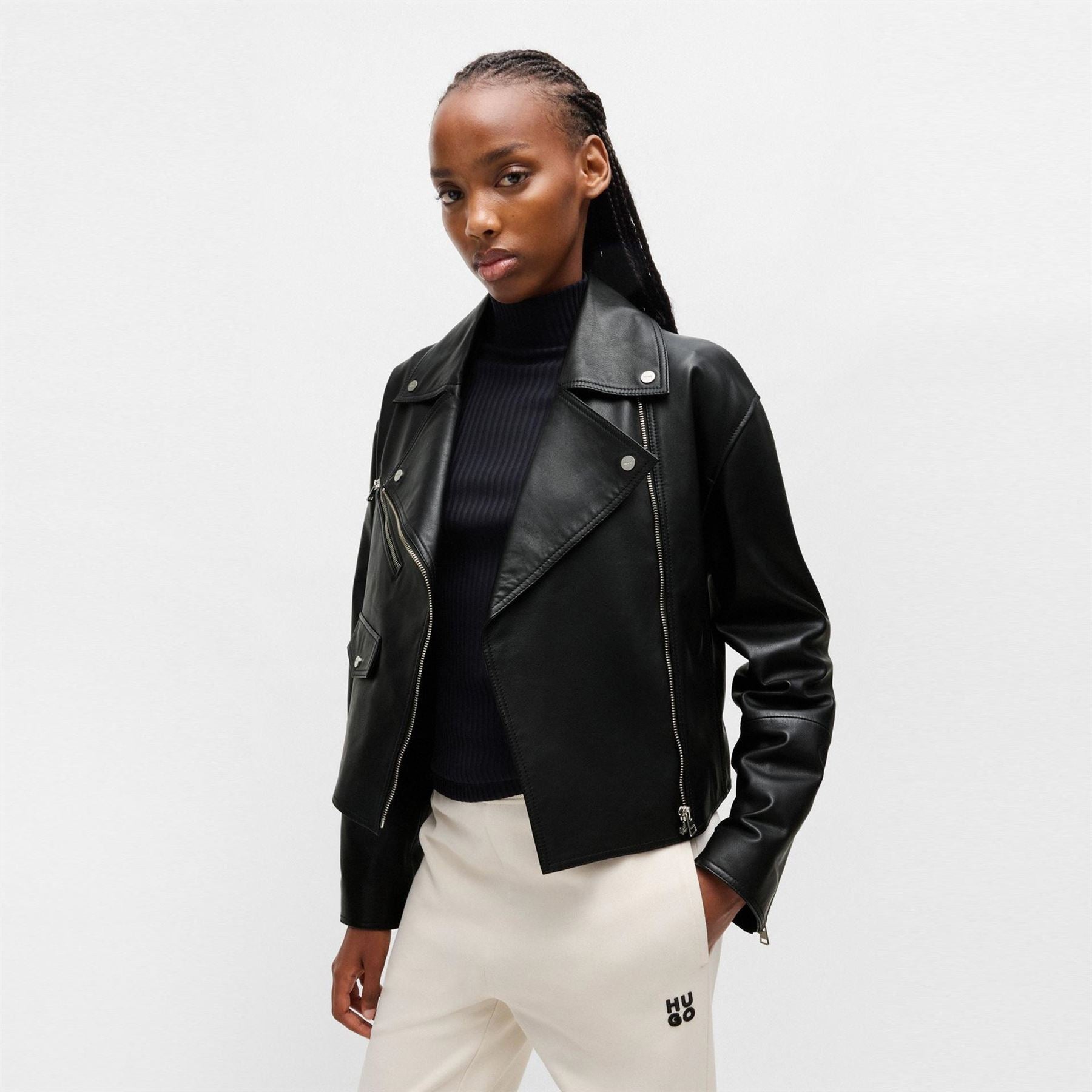 Hugo Laridas Zipped Pocket Moto Jacket