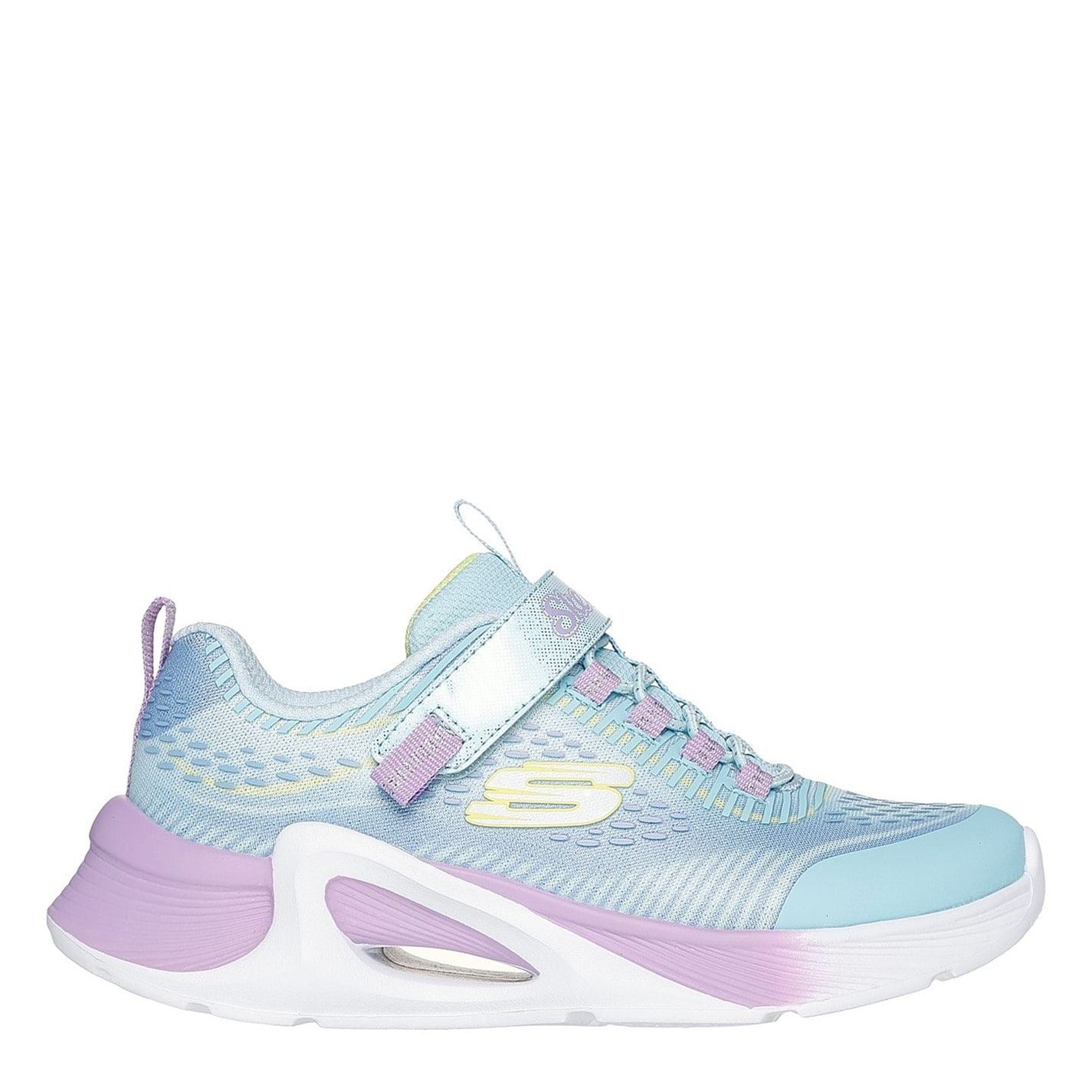 Skechers Sparkle Mesh Print Low Top Sneakers with Bungee Straps
