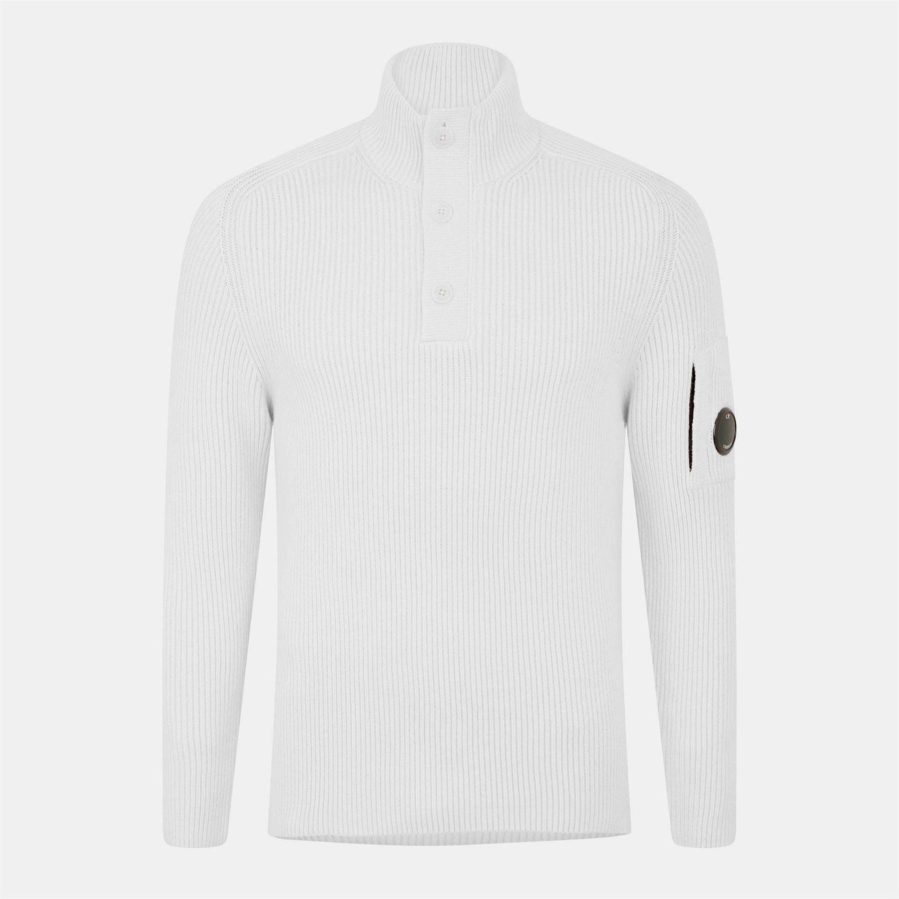 CP Company Quarter Button Knitted Turtle Neck Jumper