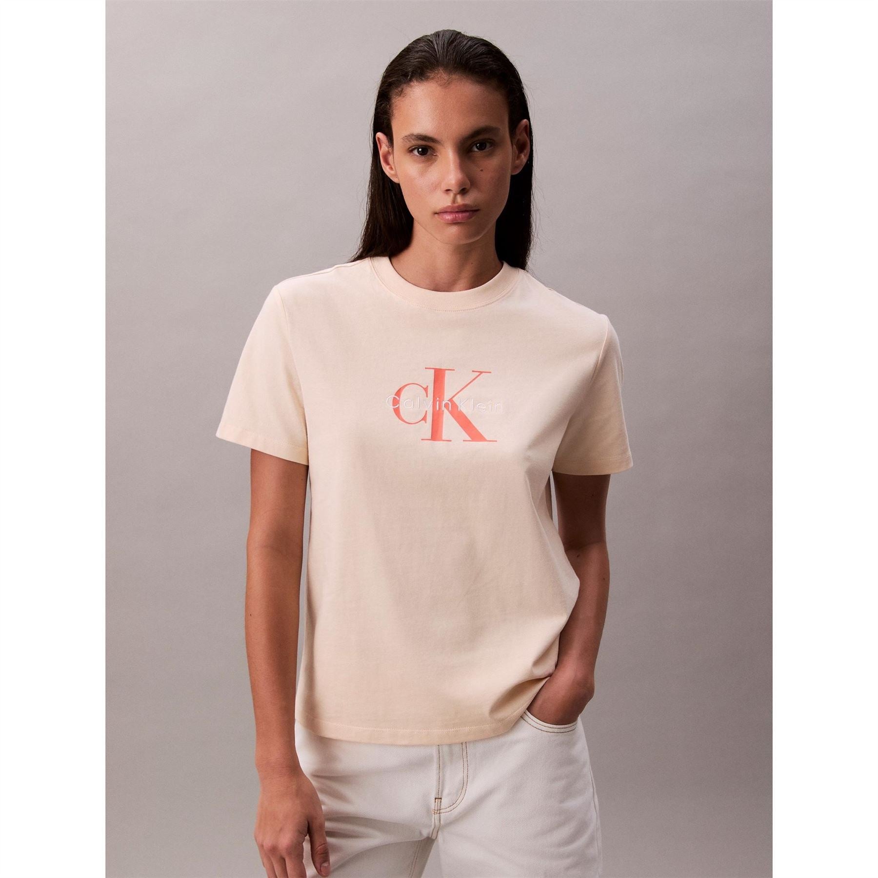 Calvin Klein Jeans Monolg Lettering Regular Fit Crew Neck T-Shirt