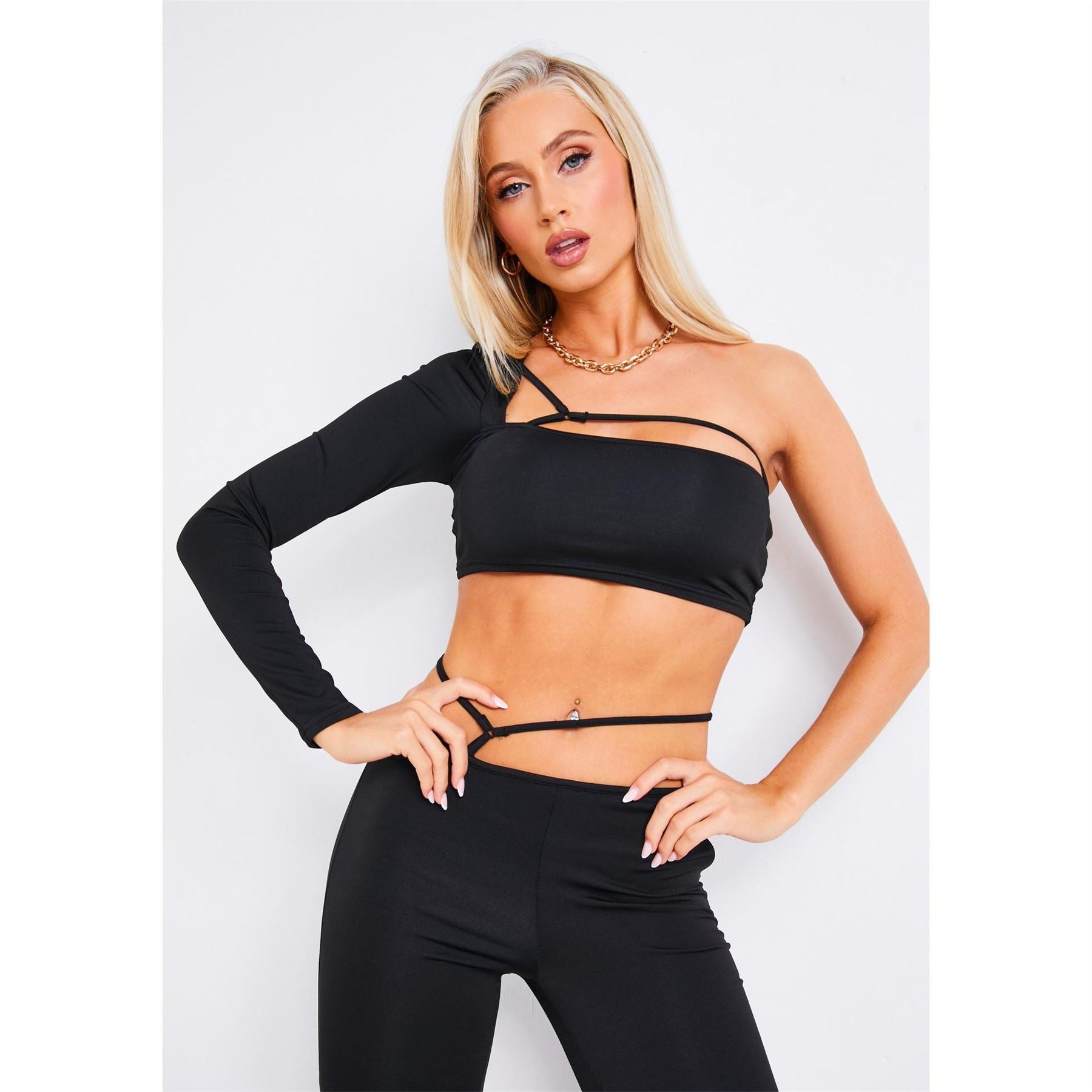 Missy Empire One Shoulder Crop Top