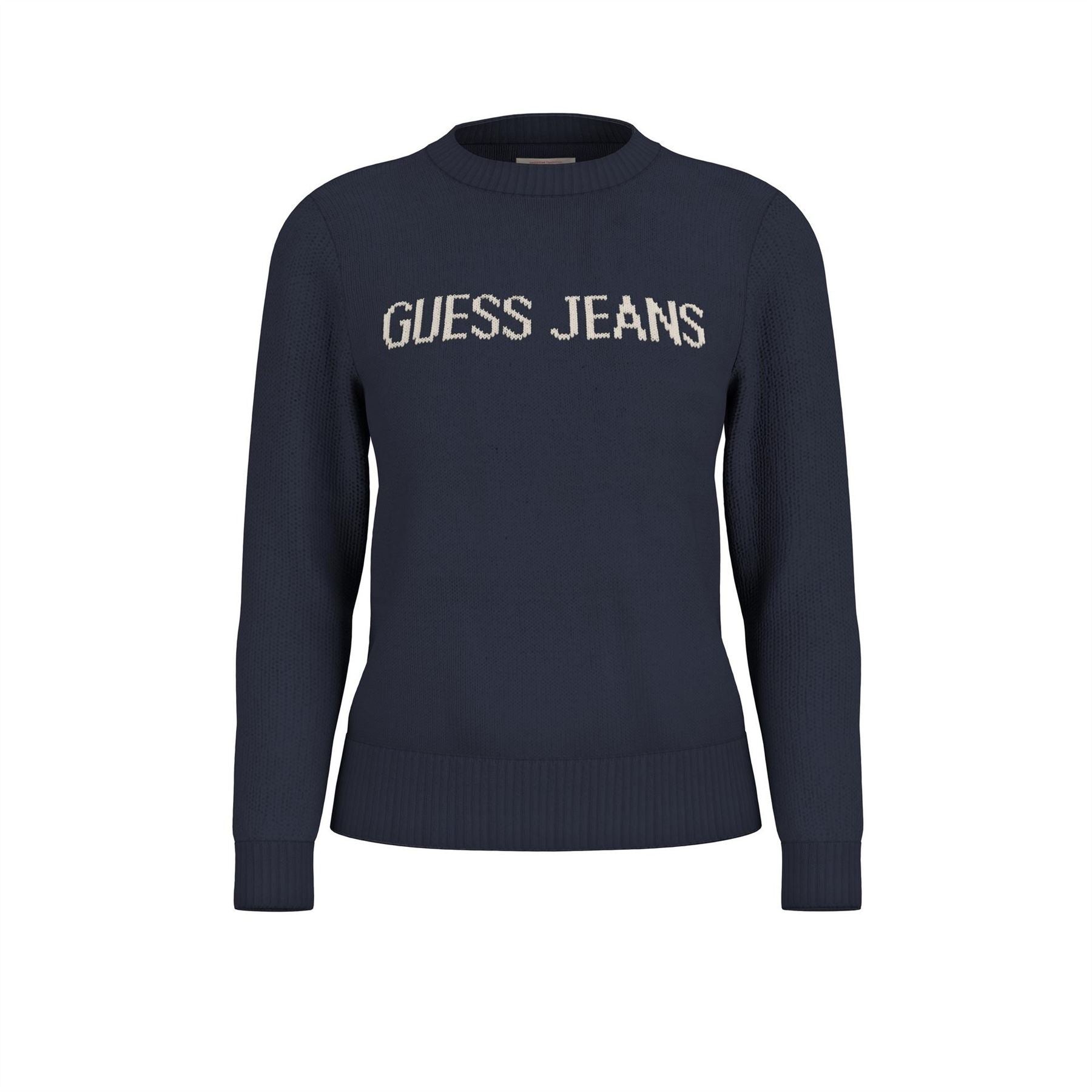 Guess Intarsia Knitted Crew Neck Jumper