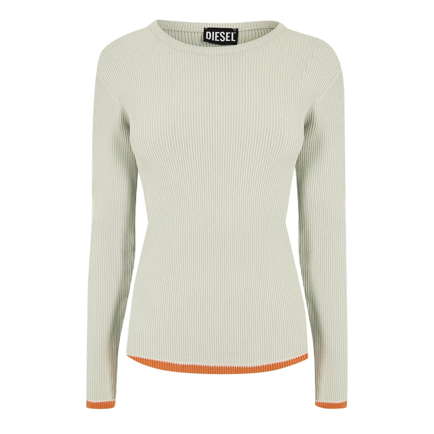 Diesel Arinne Crew Neck Ribbed Collar Long Sleeve Sweatshirt