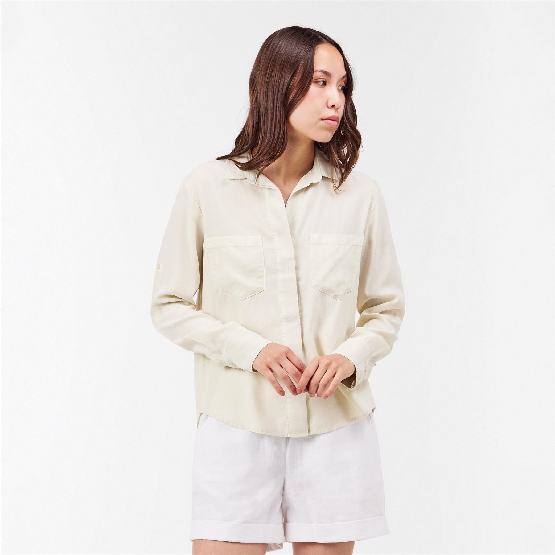 Bella Dahl Back Slit Relaxed Fit Three Quarter Sleeve Shirt