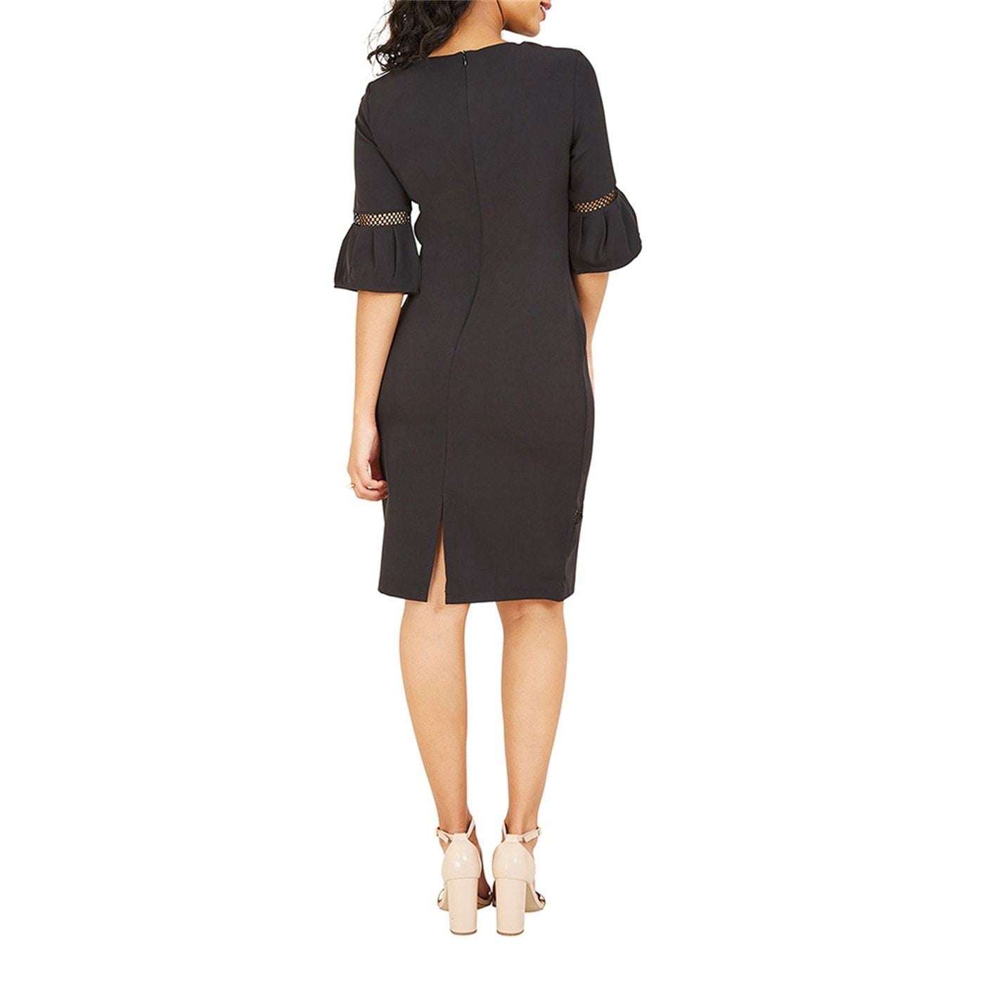 Yumi Insert Fitted Dress In Black
