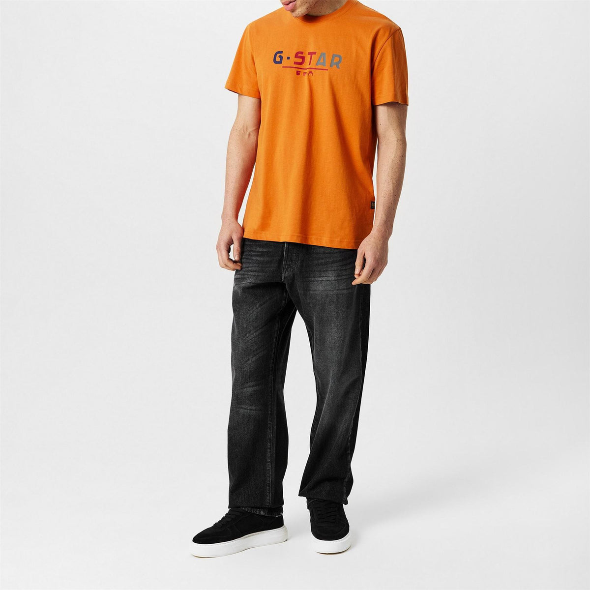 G Star Lettering Crew Neck Regular Fit T-Shirt