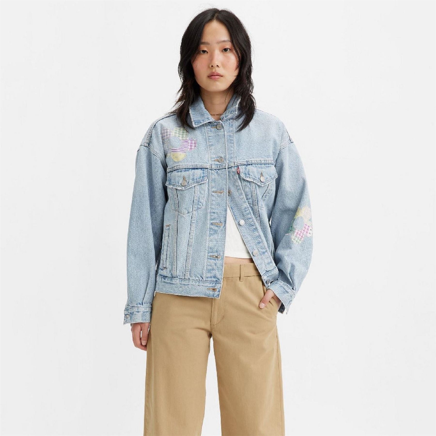 Levis Fresh As A Daisy Patchwork Trucker Denim Jacket