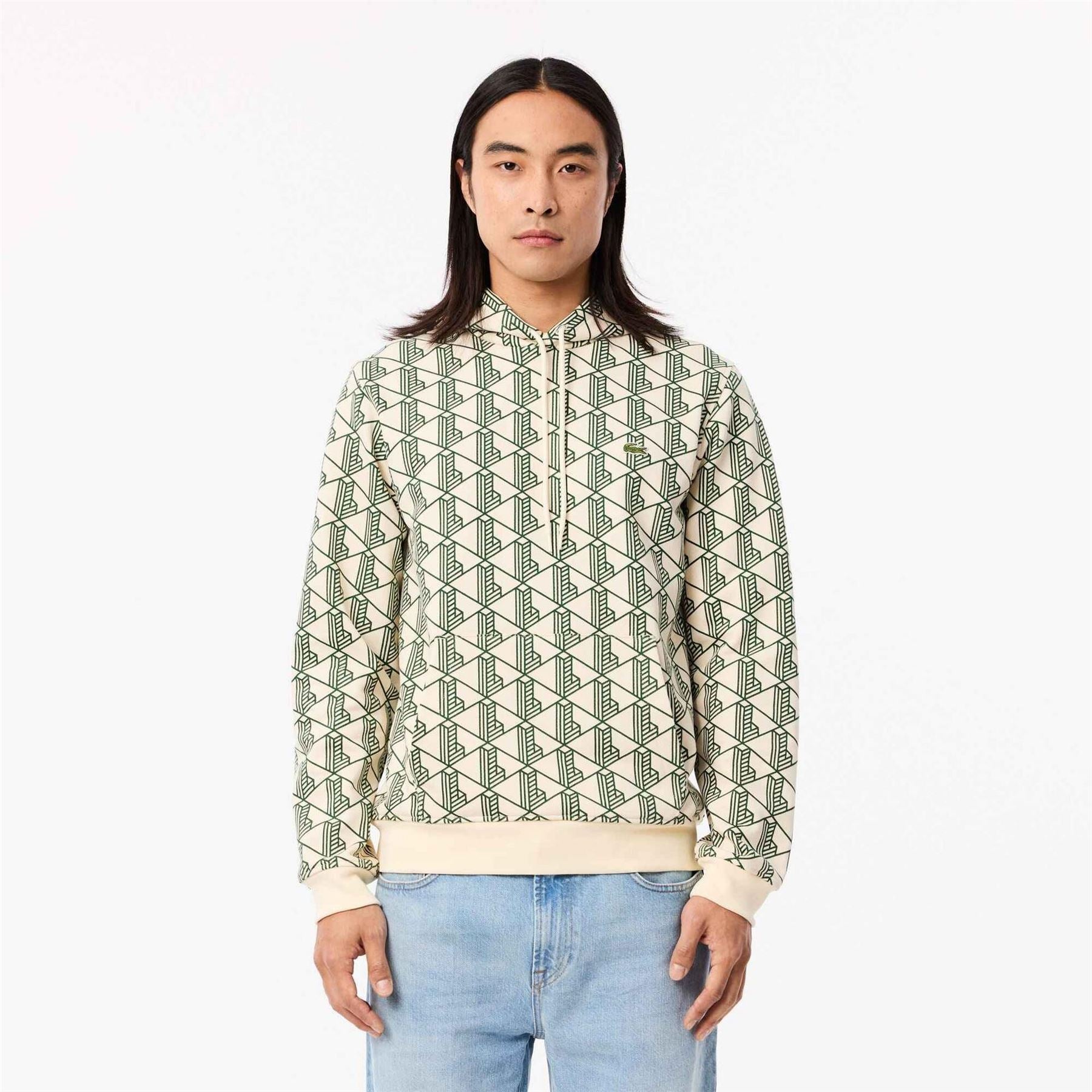 Lacoste All Print Monogram Over The Head Hoodie