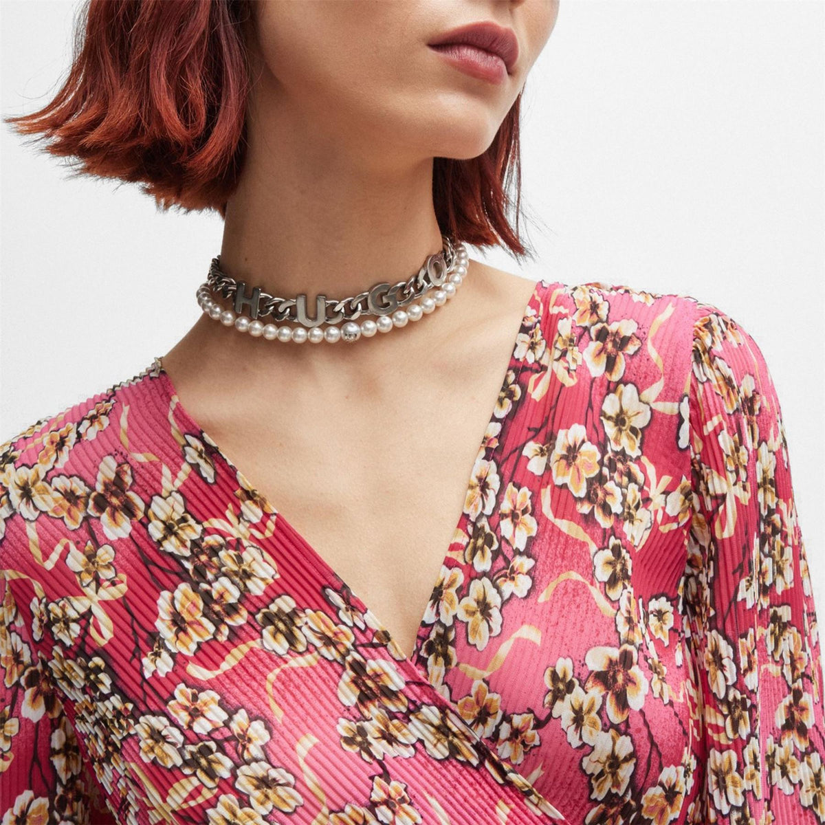Hugo Kahula V-Neck Long Sleeve Mini Wrap Dress