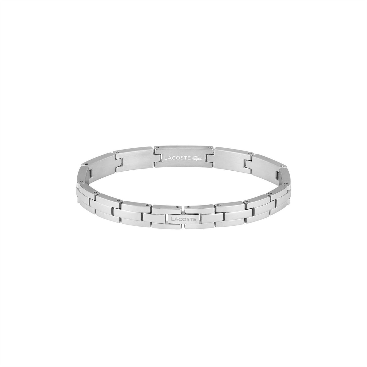 Lacoste Mens Stencil Gold Ip And Green Enamel Crocodile Bracelet