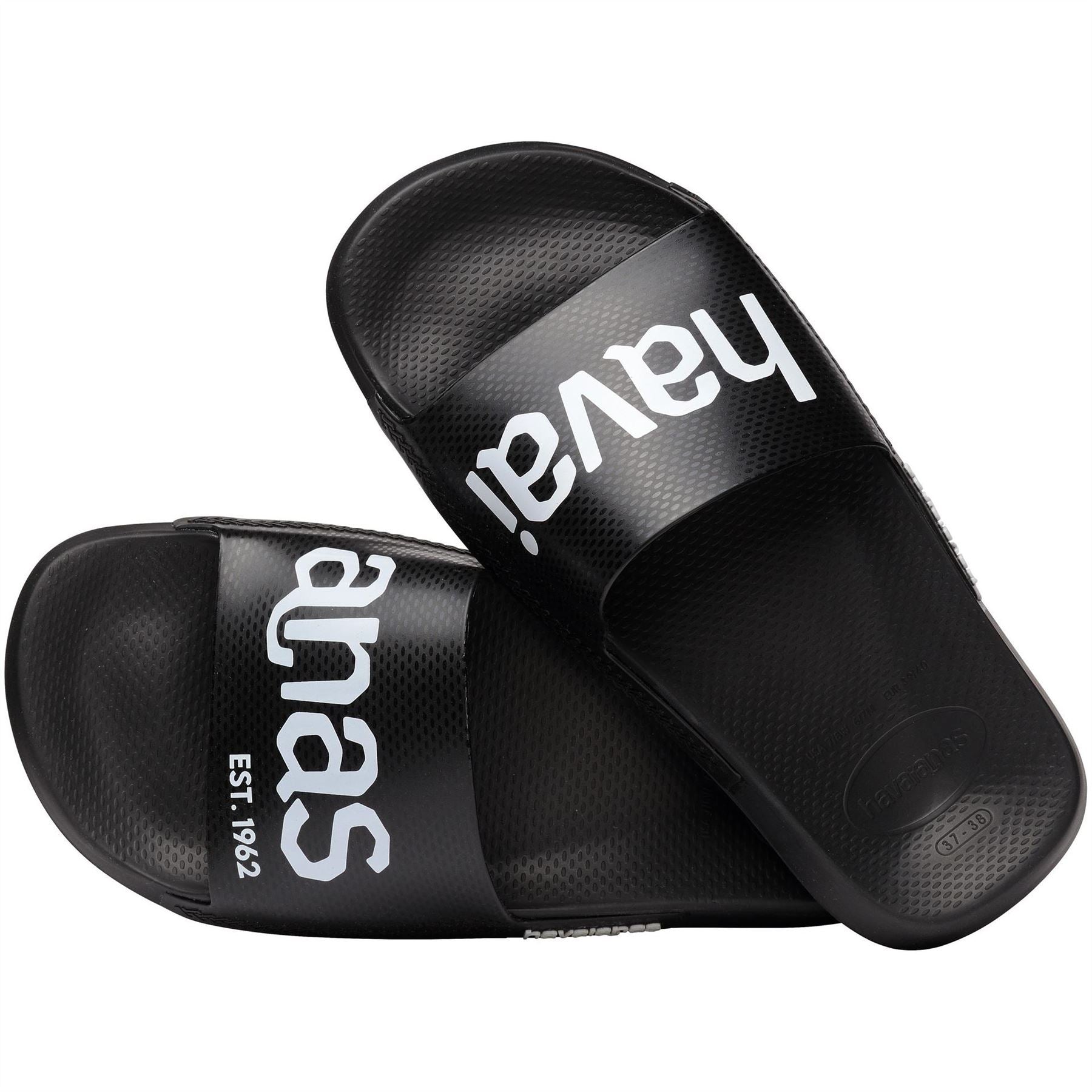 Havaianas Womens Hav. Slide Classic Logomania Black Flip Flops