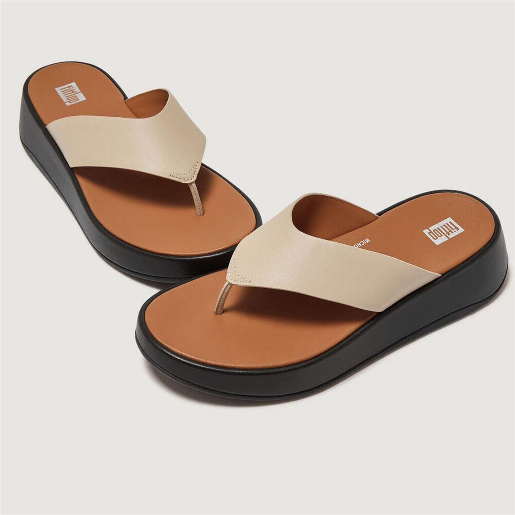 Fitflop Mode Leather Flatform Toe Post Sandals
