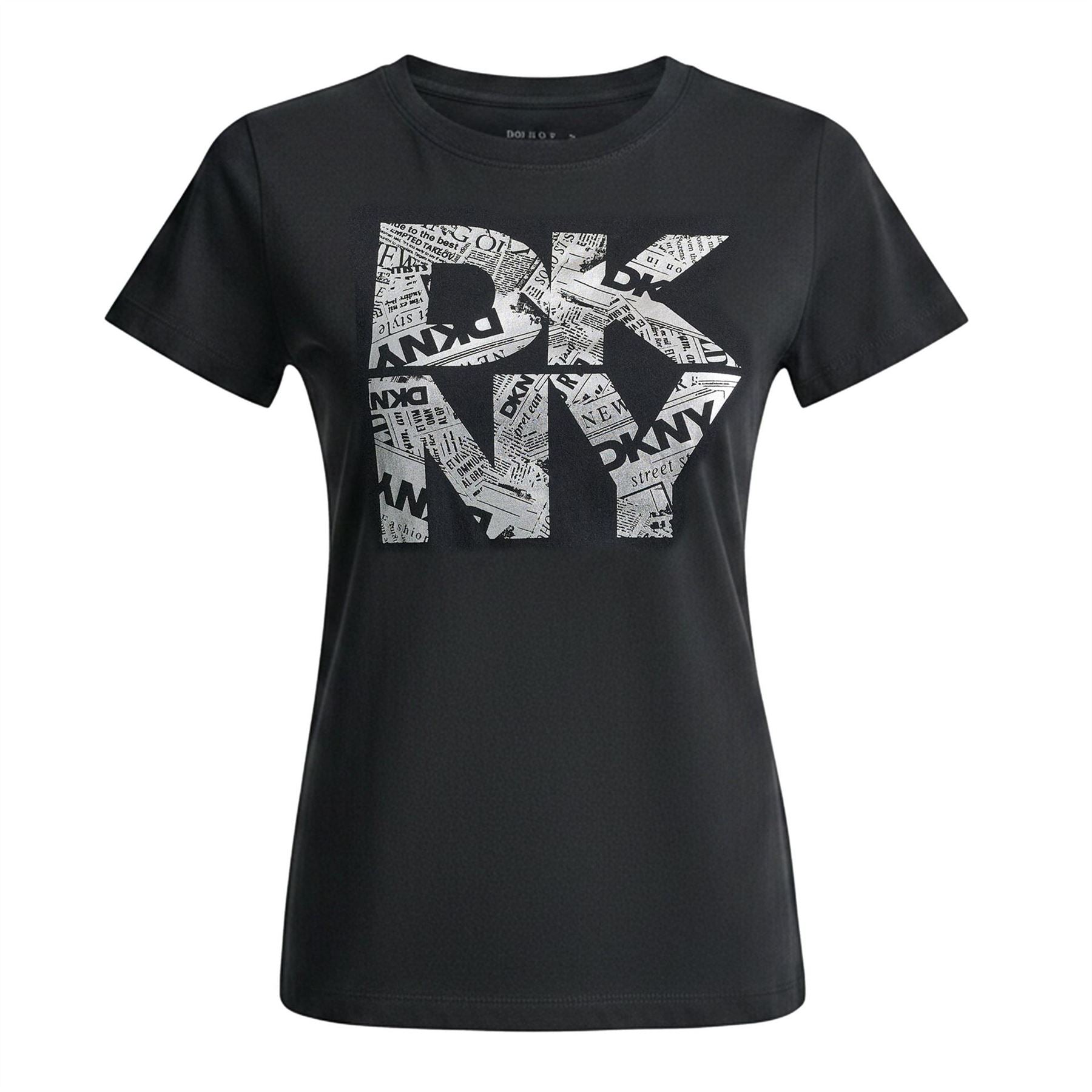 DKNY Newsprint DKNY Stacked Logo Crew Neck Tee