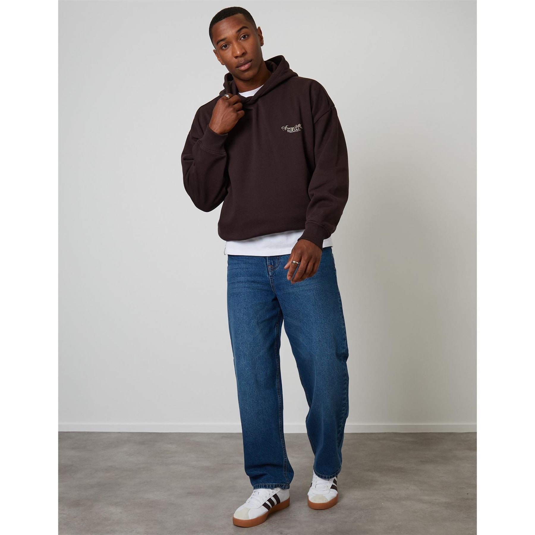 Threadbare Printed Logo Hooded Neck Long Sleeve Sweatshirt