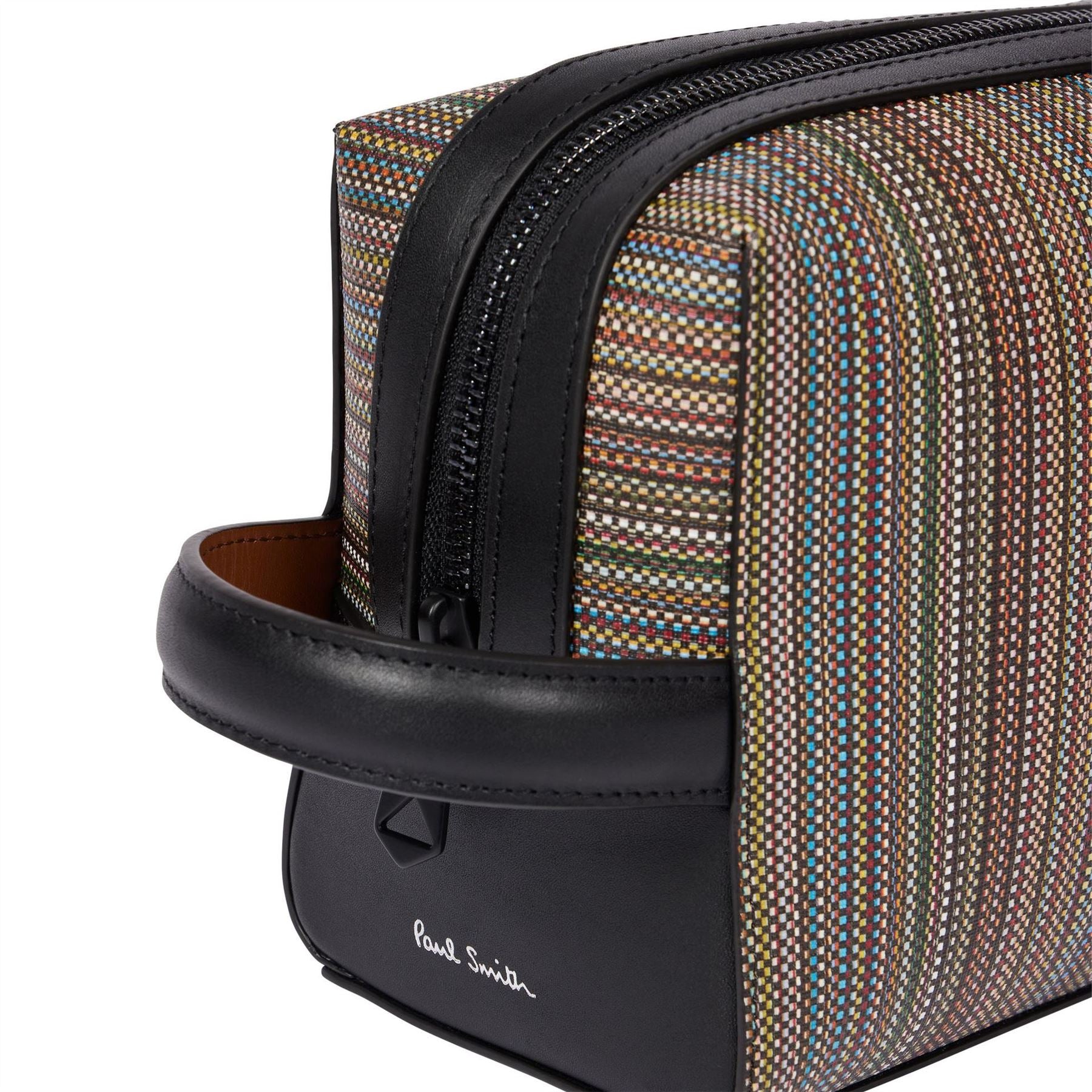 Paul Smith Vertical Stripe Wash Bag with Mesh Pocket