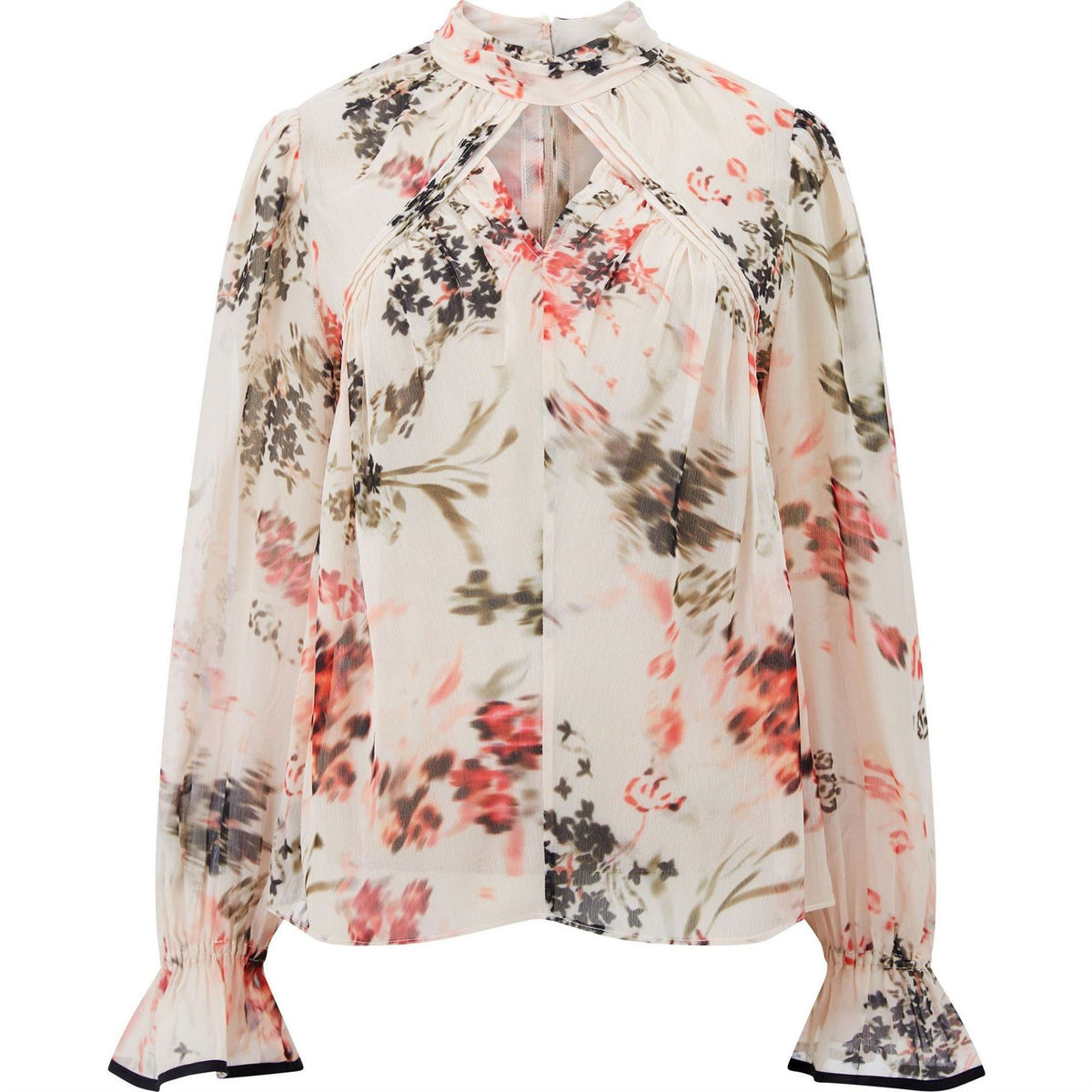 French Connection Relaxed Fit Keyhole Neck Blouse