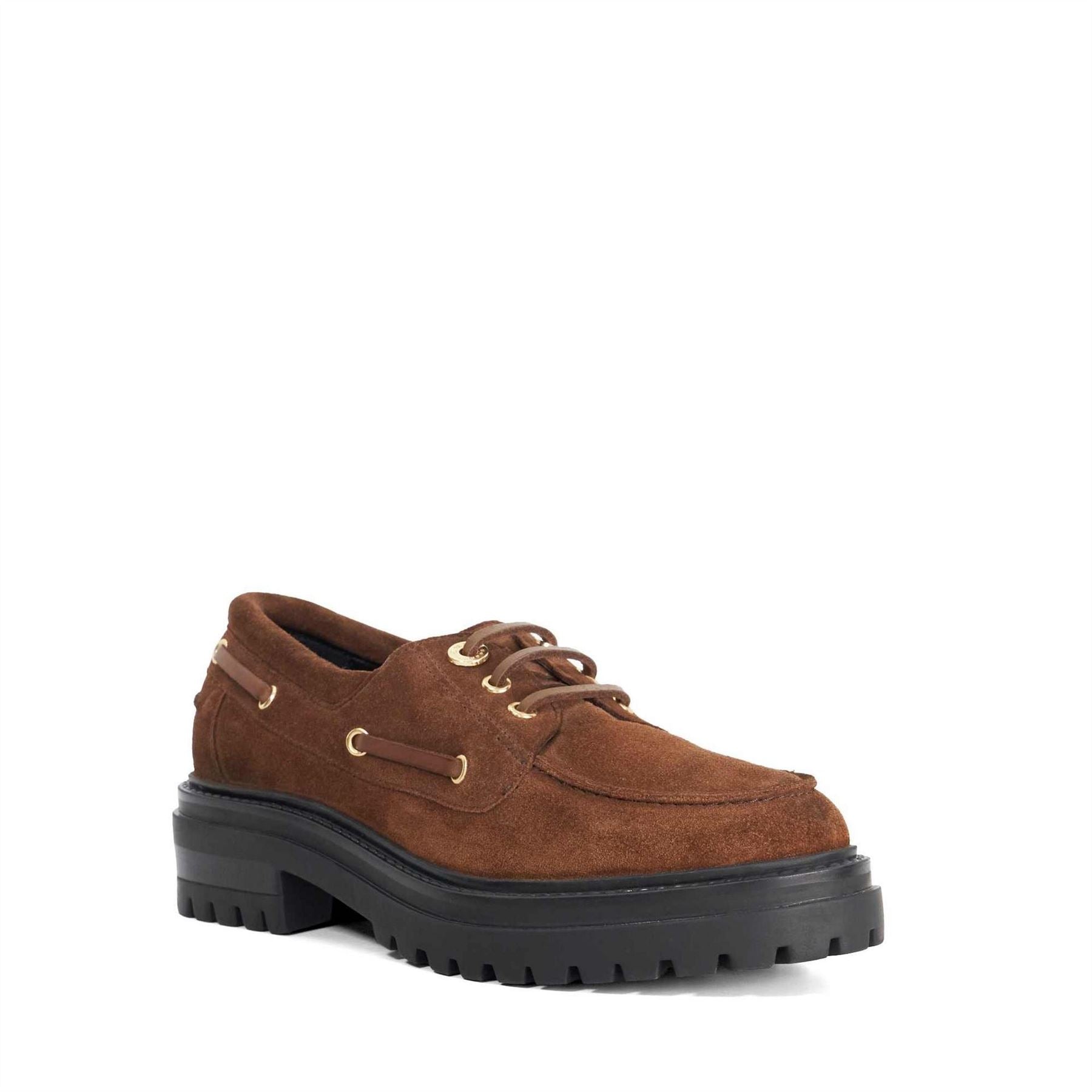 Dune London Glazit Lace Up Venetian Loafers with Lug Sole