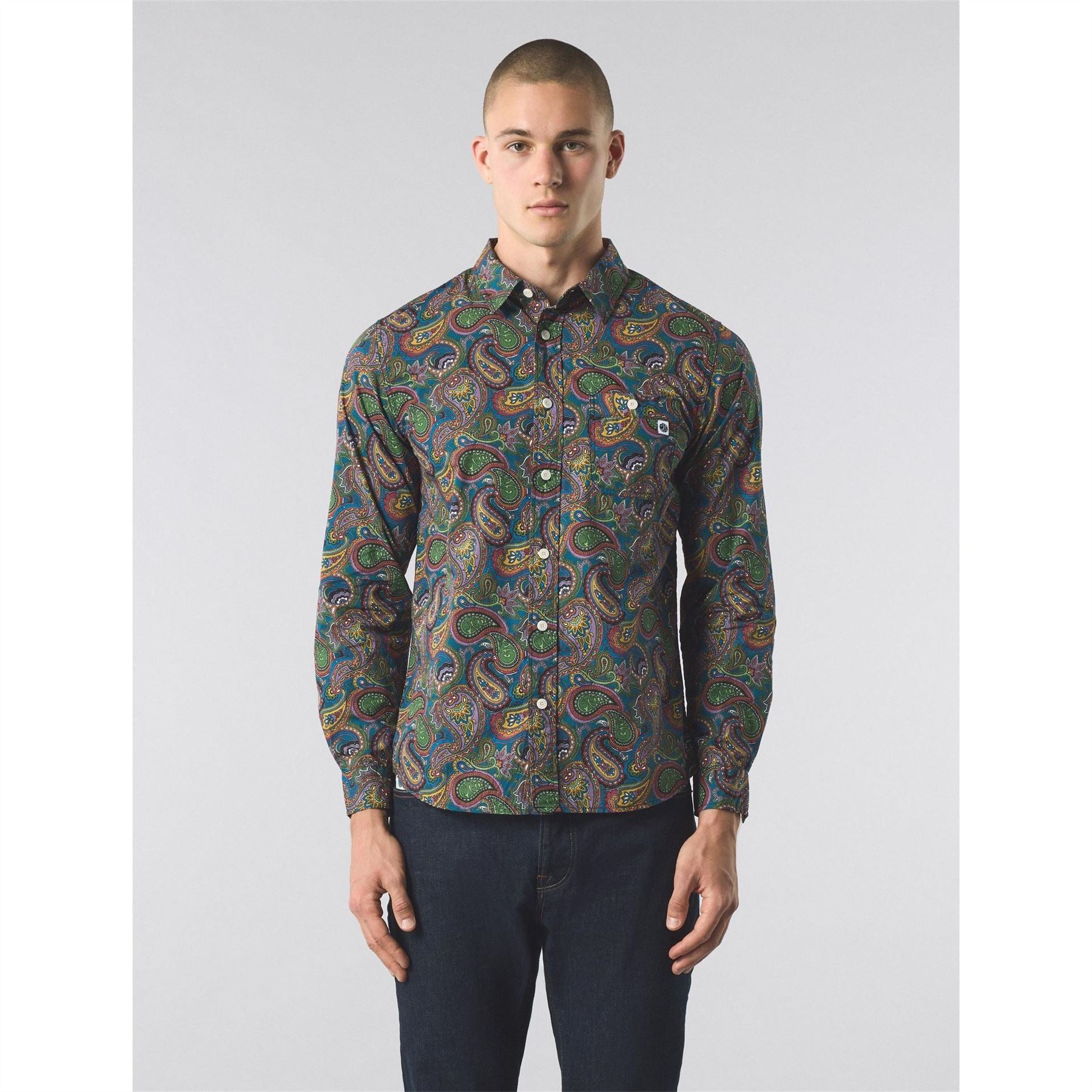 Pretty Green House Paisley Long Sleeve Patterned Shirt