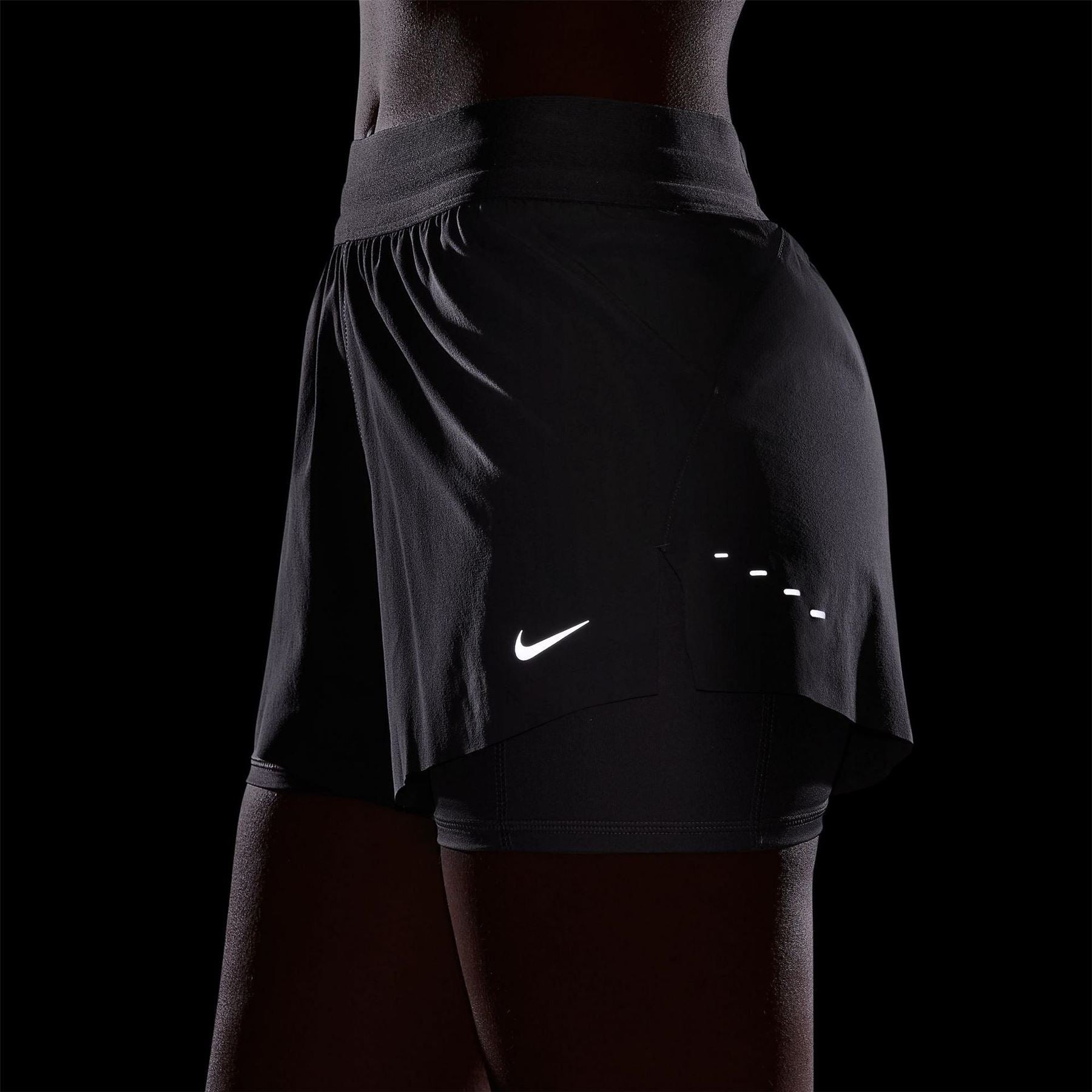 Nike Womens Dri Fit Swift Mid Rise 3 2 In 1 Shorts