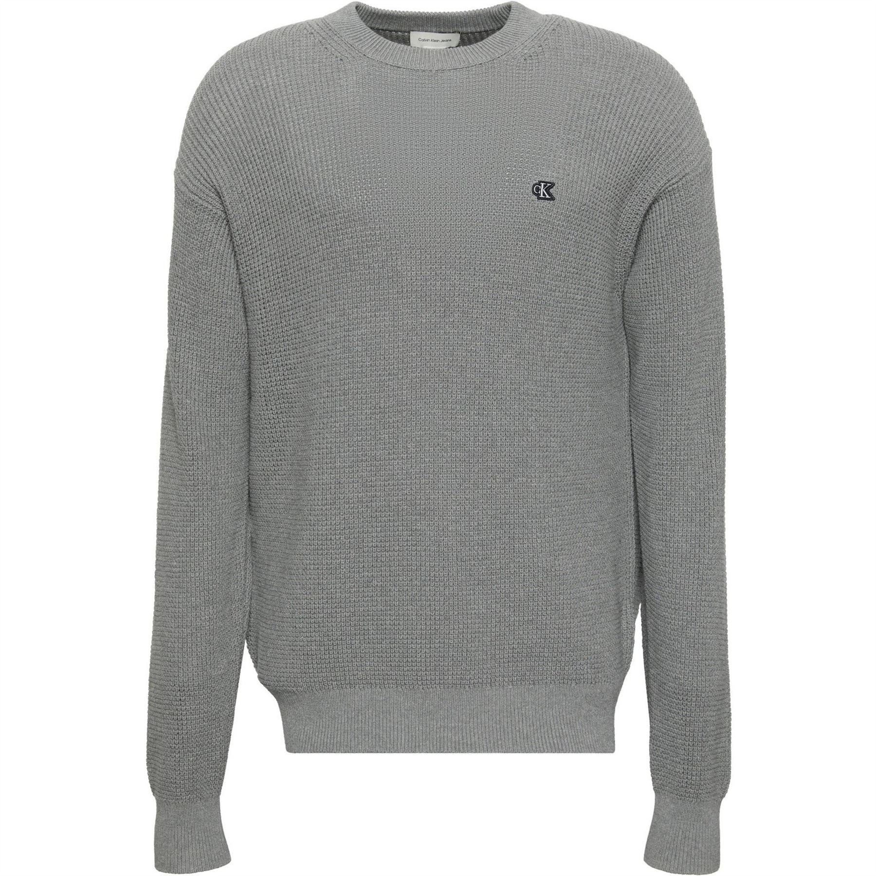 Calvin Klein Jeans Crew Neck Ribbed Collar Long Sleeve Sweater