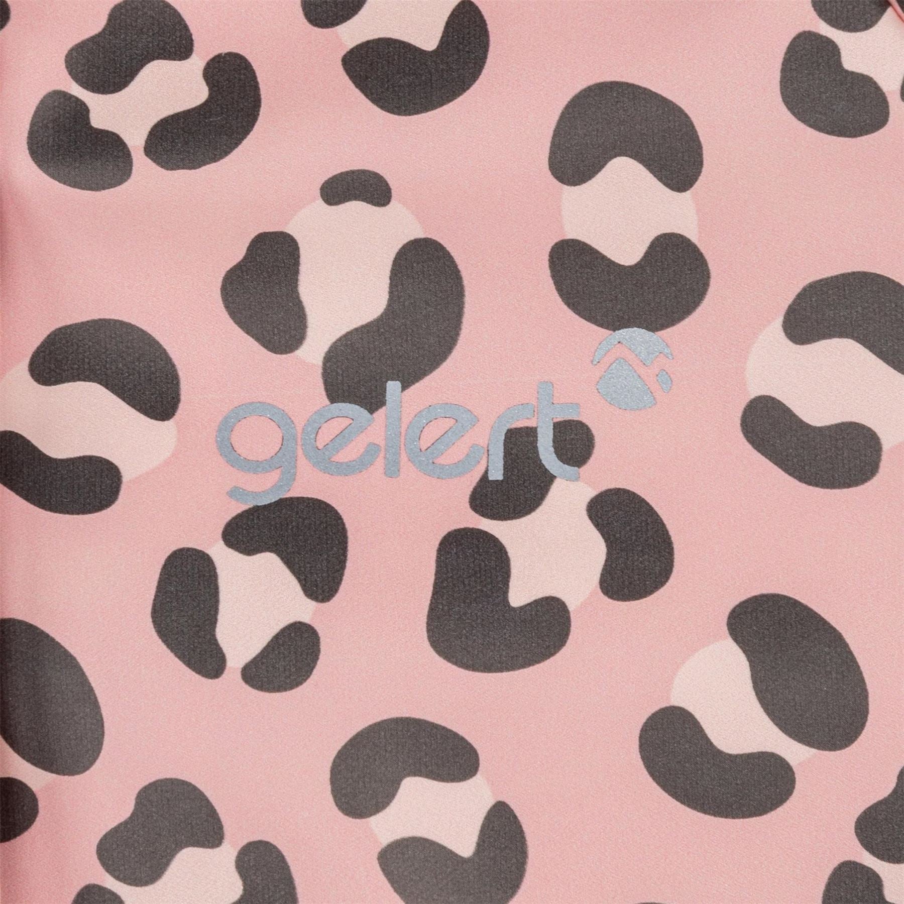 Gelert Leopard Patterned Hooded Snap Button Ribbed Cuff Rain Jacket