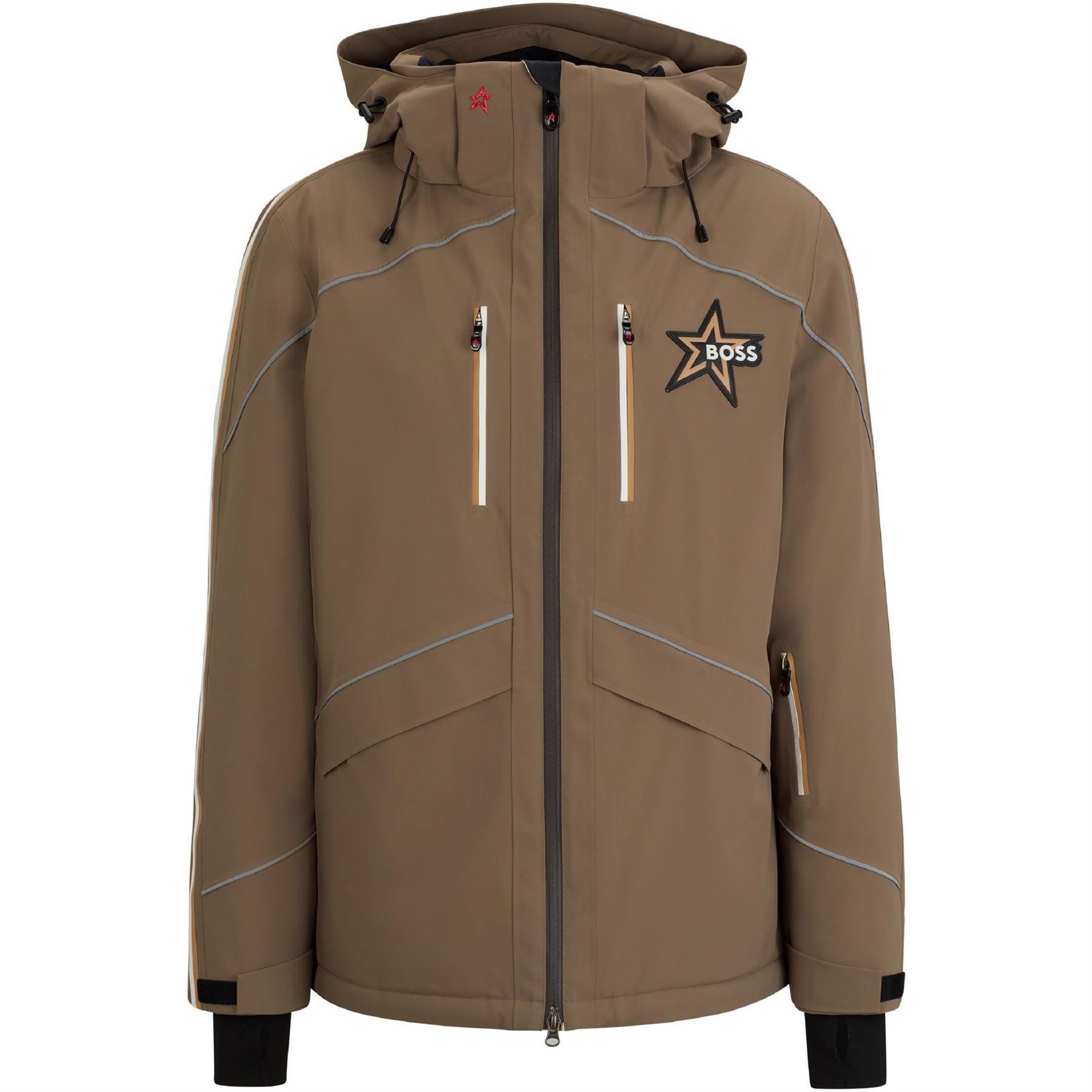 Boss Solid Patterned Hooded Ski Jacket