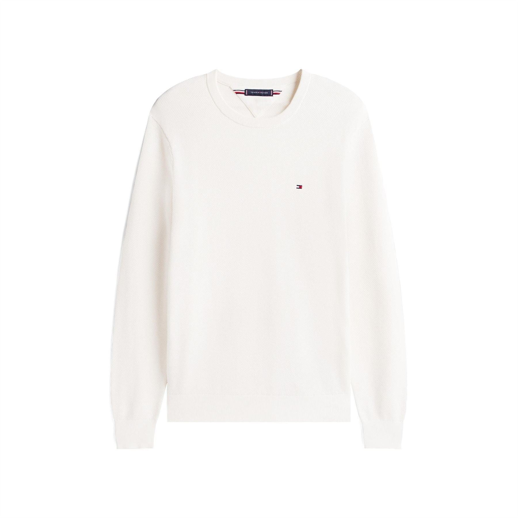 Tommy Hilfiger Crew Neck Ribbed Collar Long Sleeve Sweater