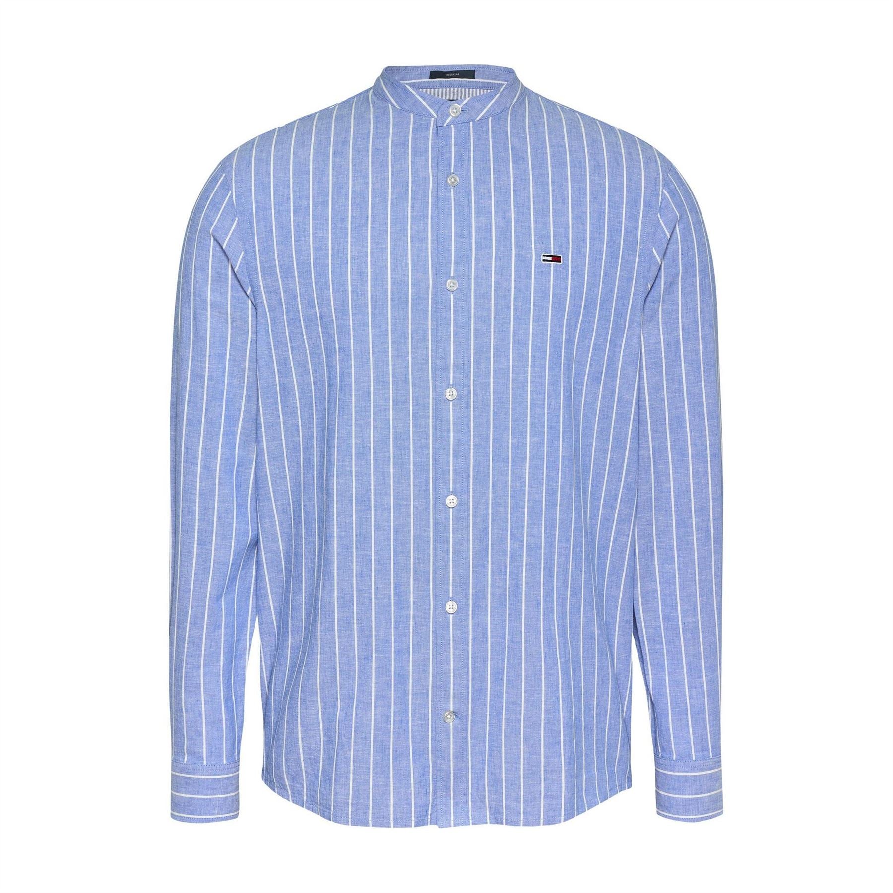Tommy Jeans Tj Linen Long Sleeve Patterned Shirt