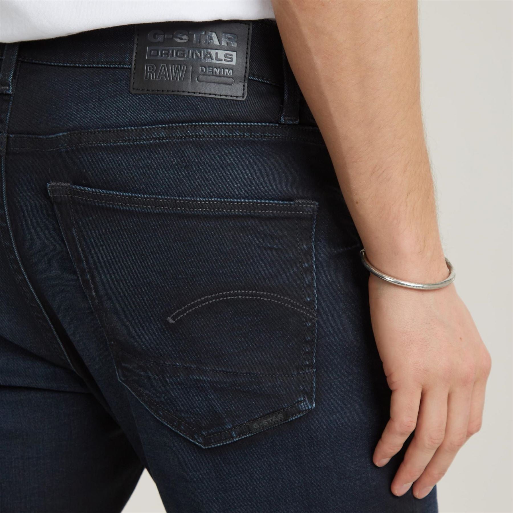 G Star Slim Fit Jeans In Blue Black Stretch Denim
