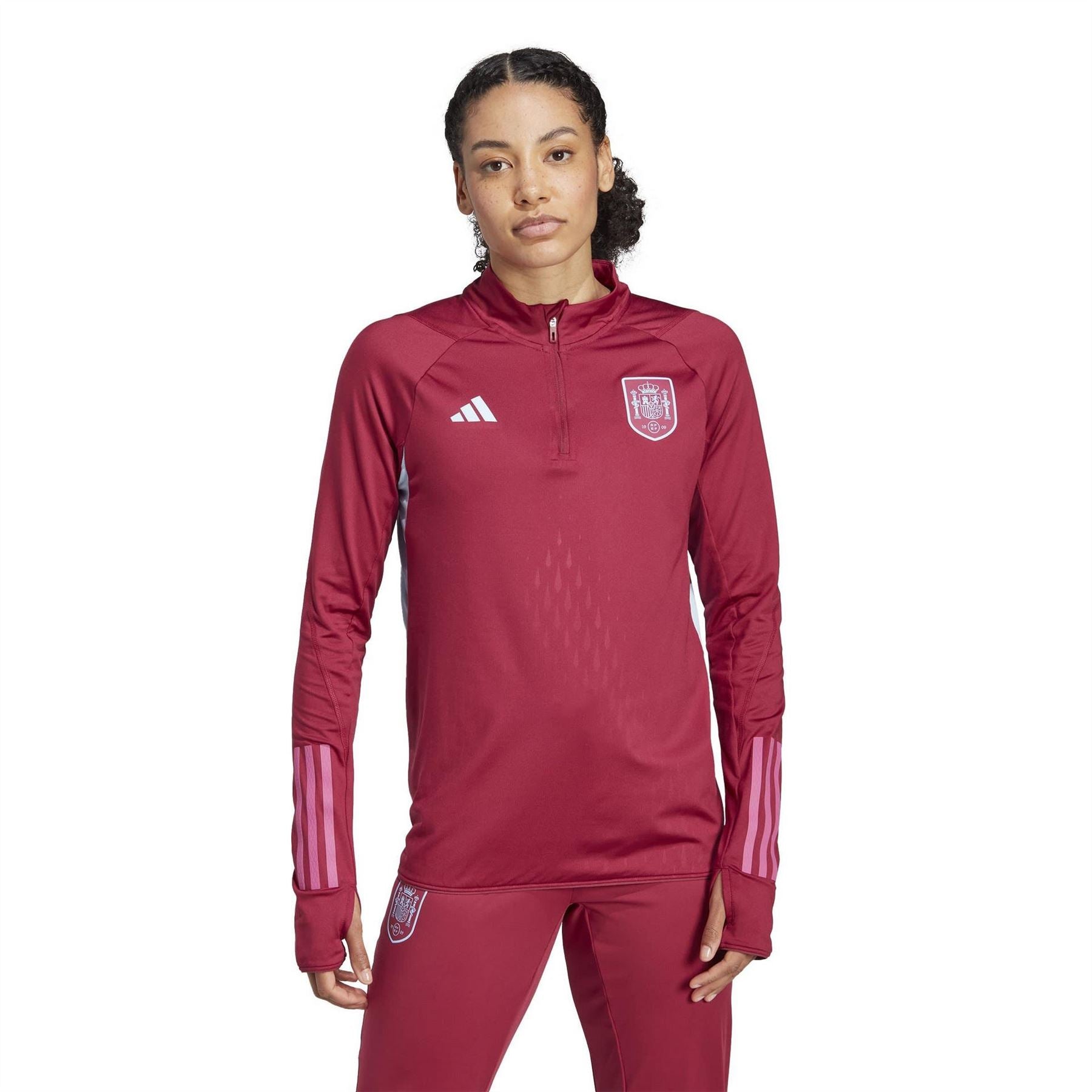 adidas Spain Pro Zip Neck Regular Fit Athletic Top