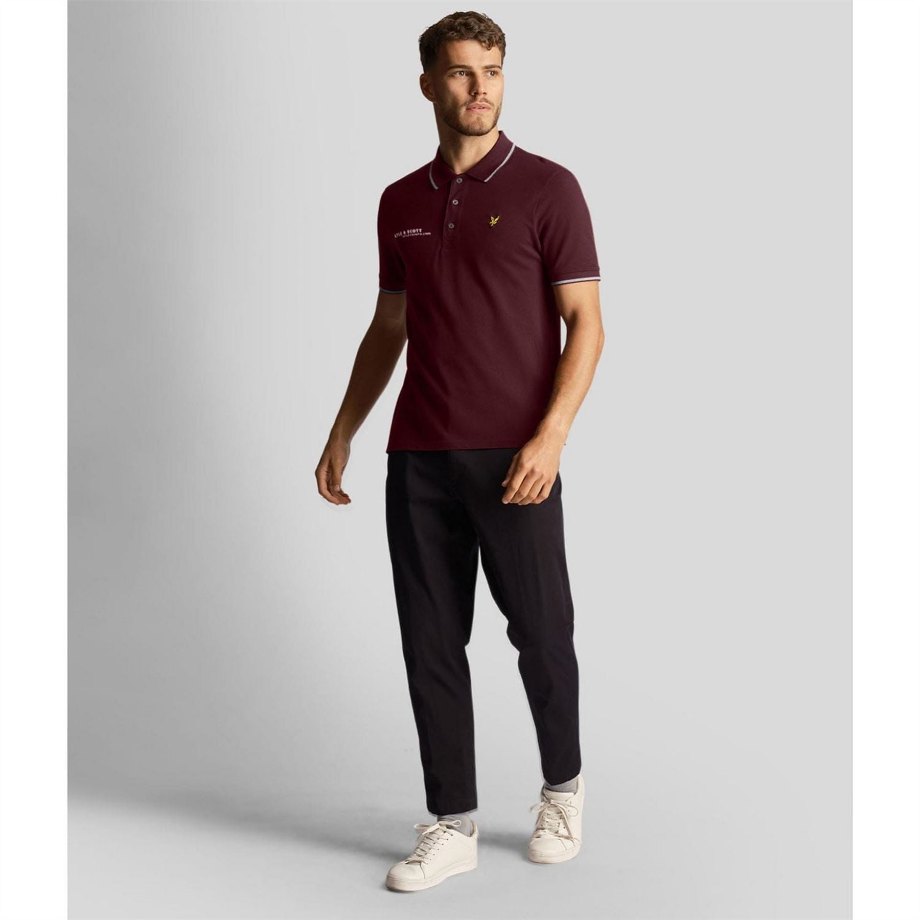 Lyle and Scott Ordinate Print Tipped Polo Shirt