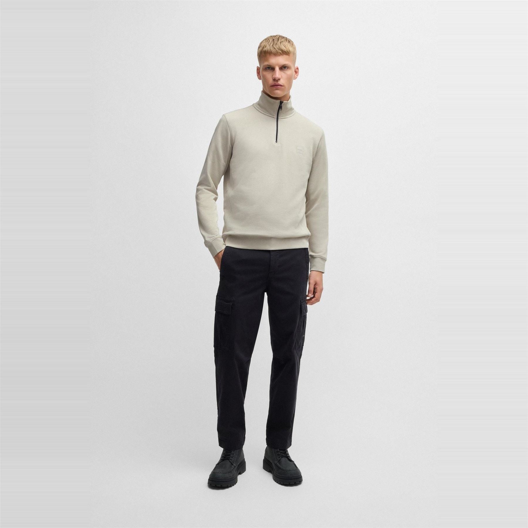 Boss Zetrust Zip Neck Soft Terryclover The Head Sweatshirt