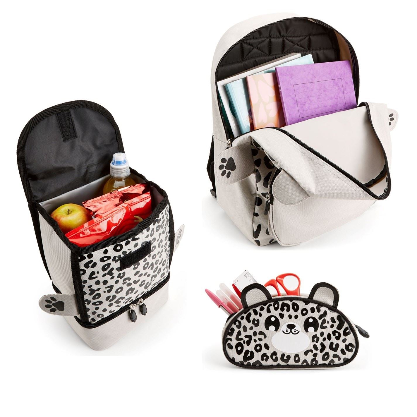 Zappi Co Animal Snow Leopard Backpack Set