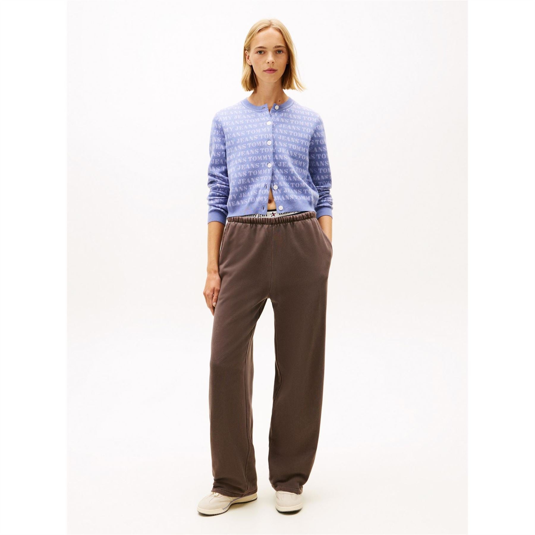 Tommy Jeans Solid Patterned Straight Sweatpants