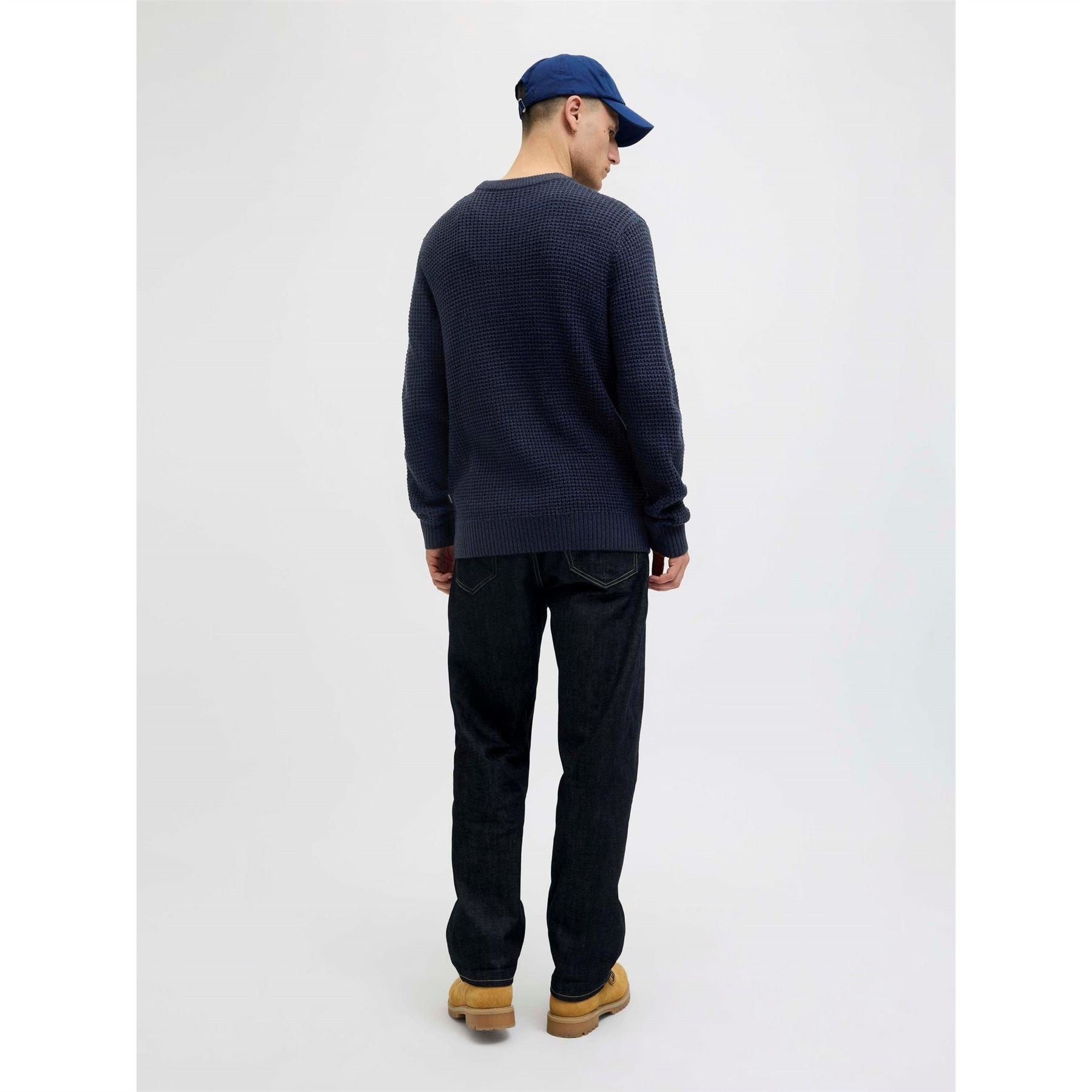 Jack and Jones Crew Neck Ribbed Collar Long Sleeve Sweater