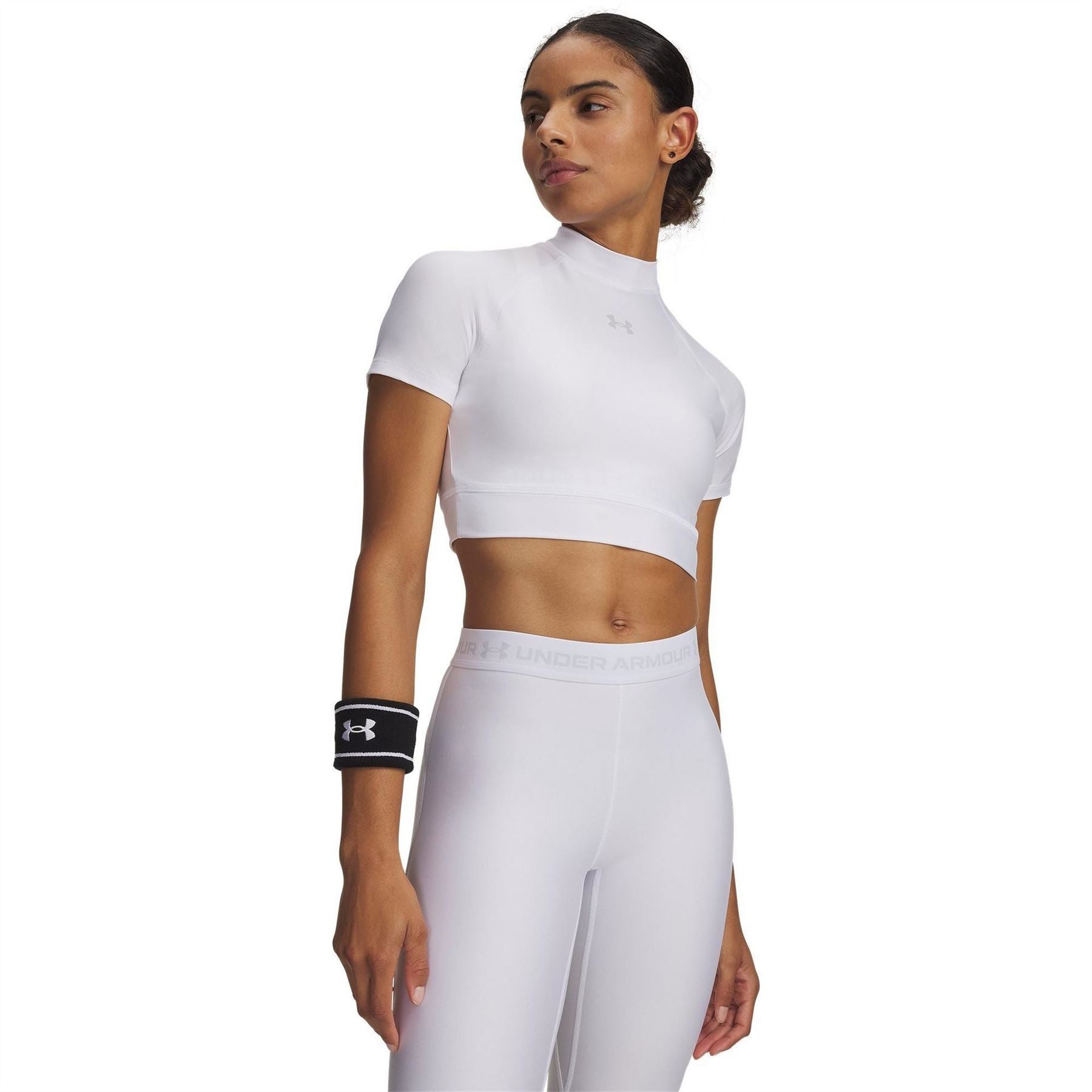 Under Armour Heatgear Cropped Short Sleeve Performance Gym Top