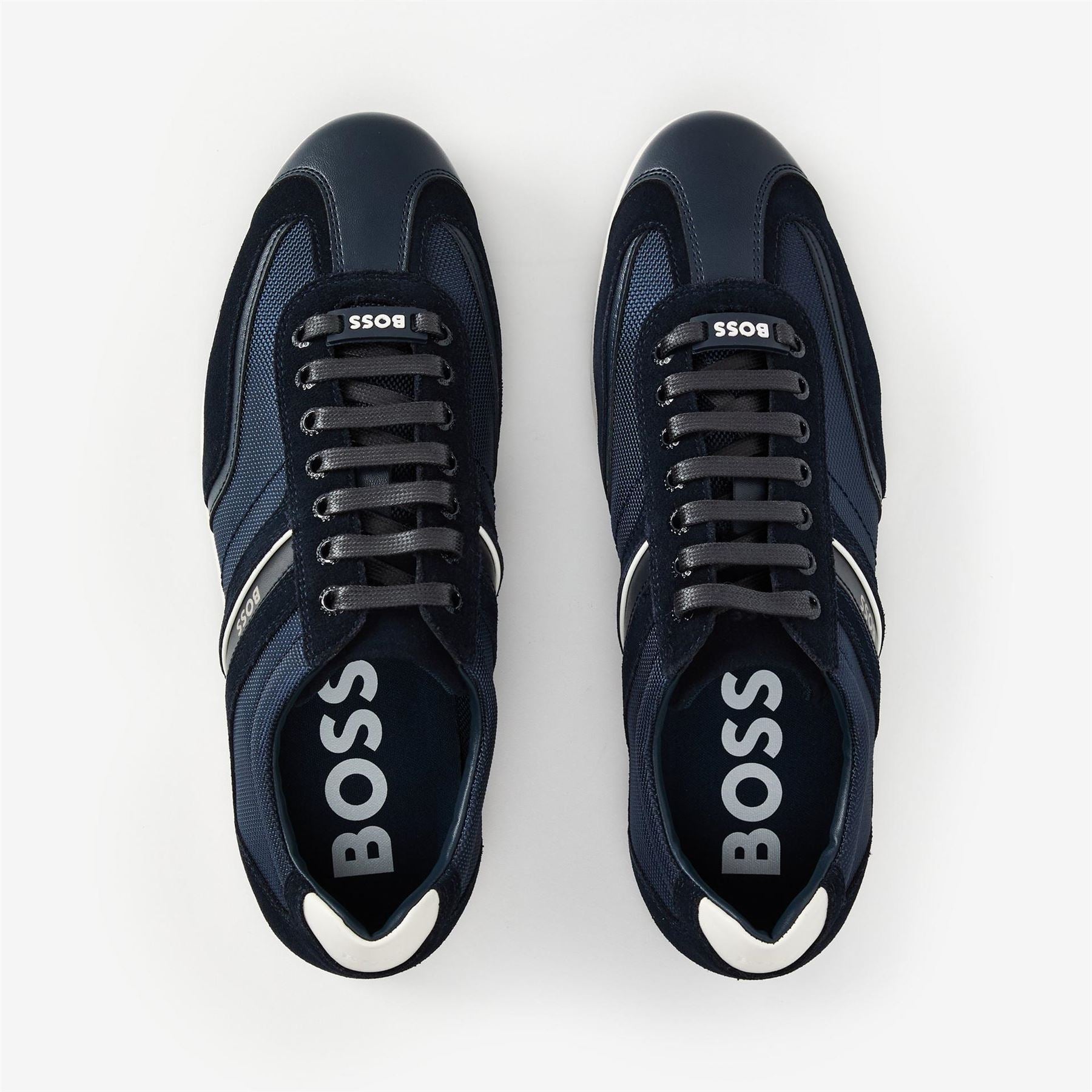 Boss Low Top Round Toe Flat Heel Sneakers