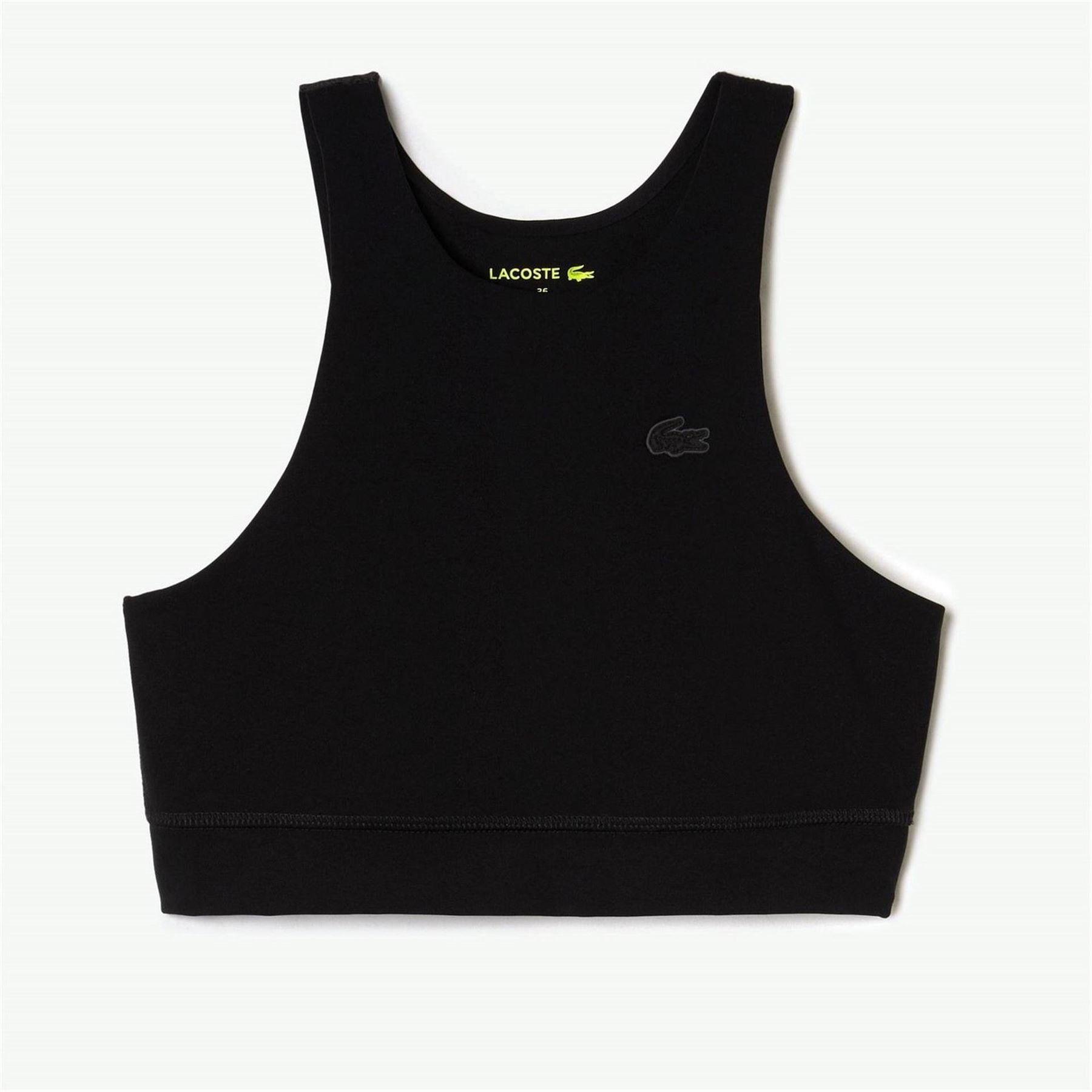 Lacoste Cropped Sleeveless Crew Neck Athletic Bra