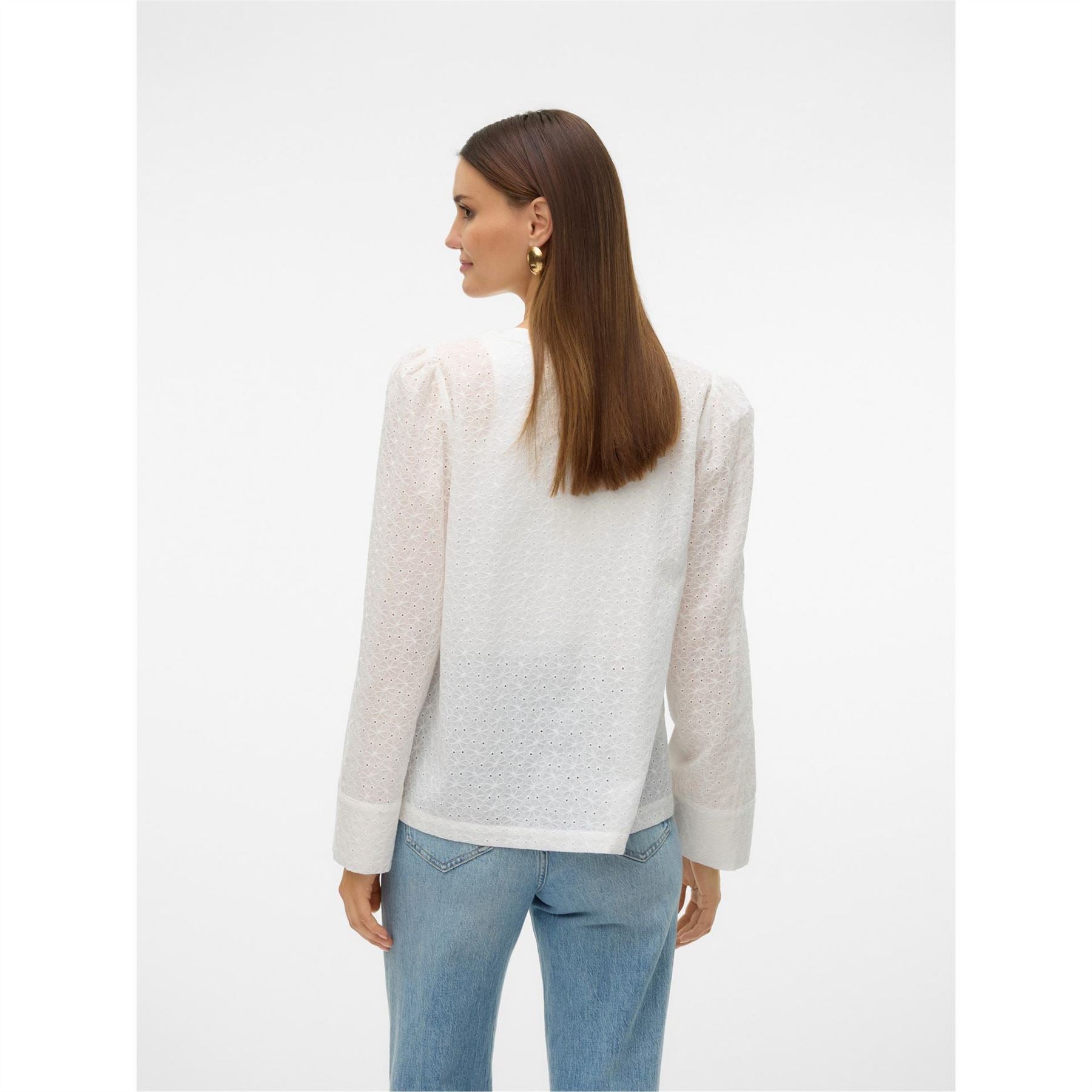 Vero Moda Palma Relaxed Fit Puff Sleeve V-Neck Blouse