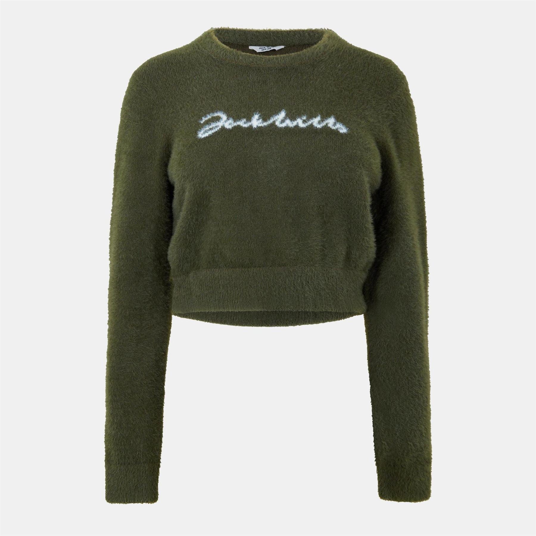 Jack Wills Jw Knitted Jacquard Cropped Crew Neck Jumper