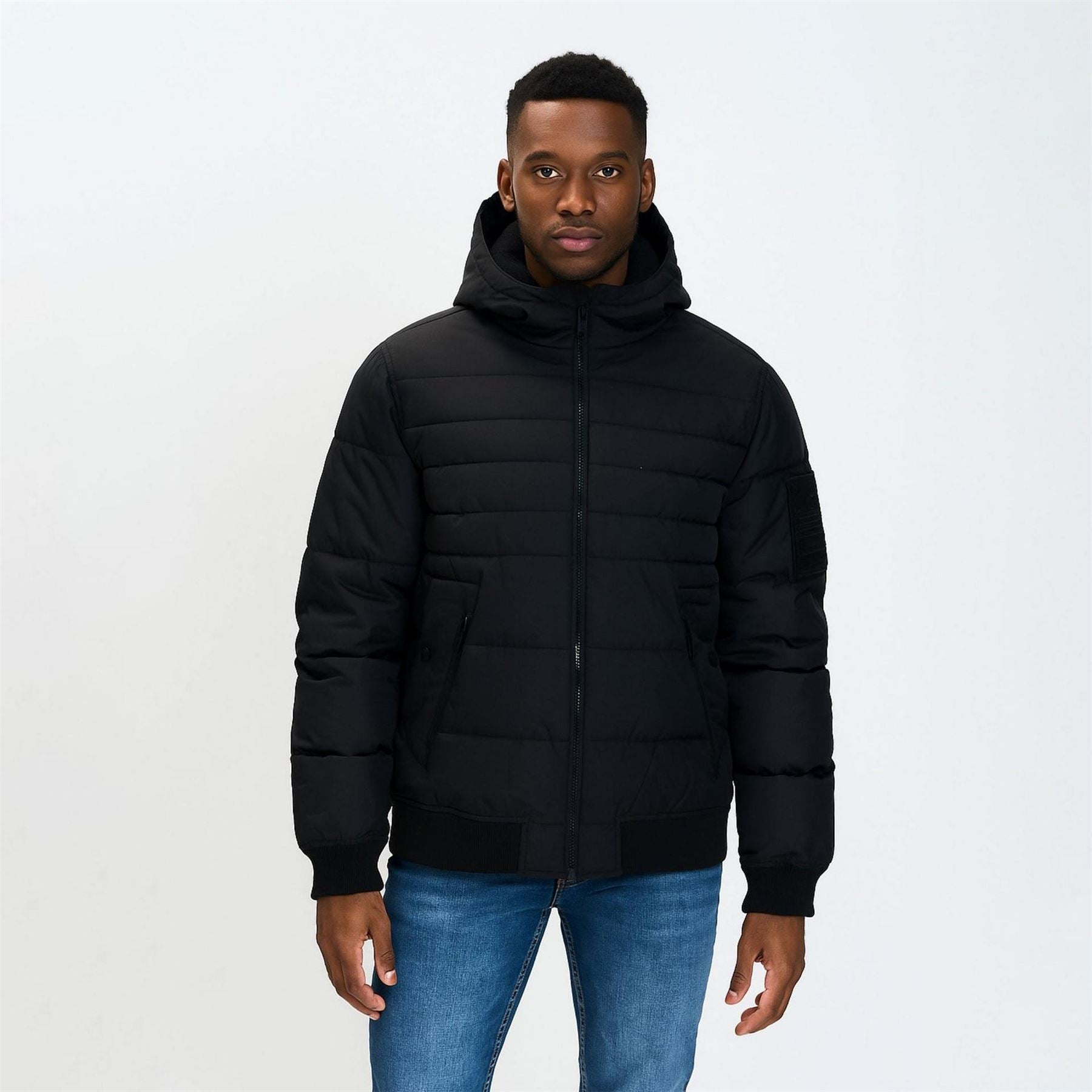 Minoti Men Padded Jacket Hooded Black