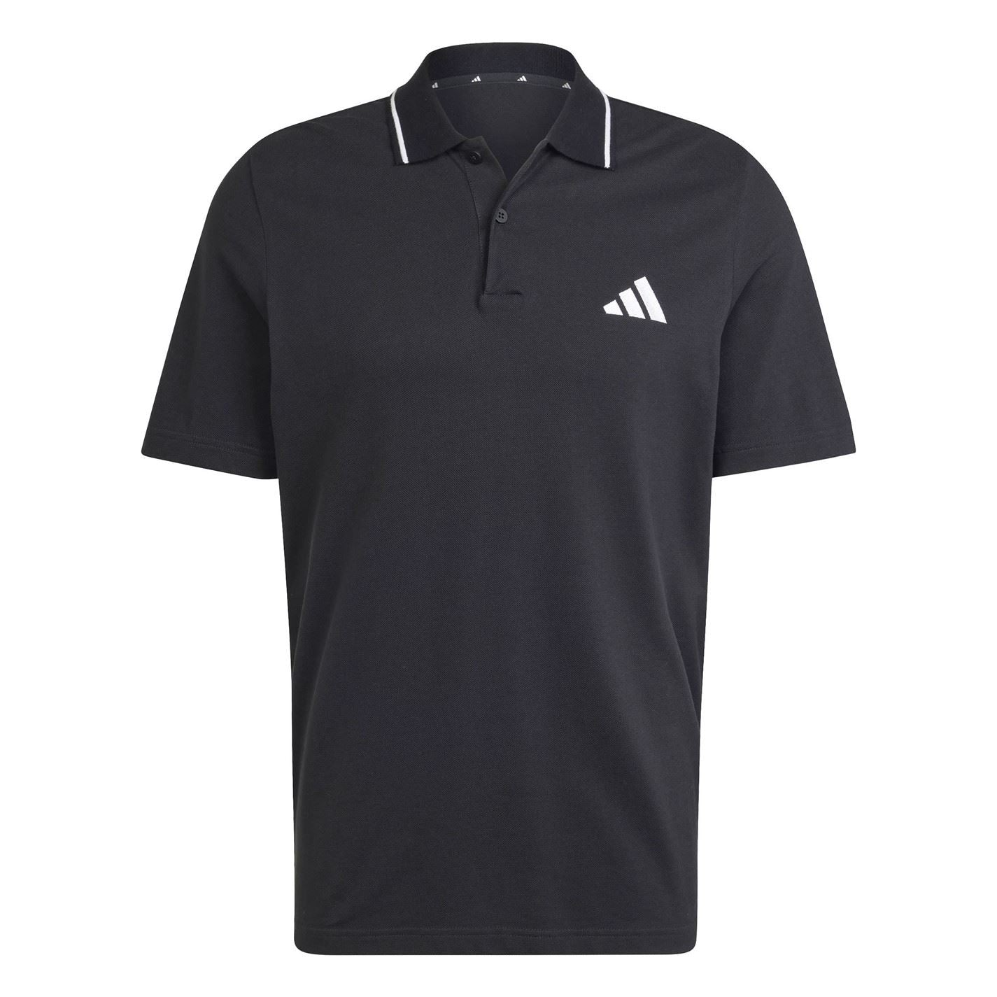 adidas Mens Essentials Cotton 3 Stripes Polo Shirt