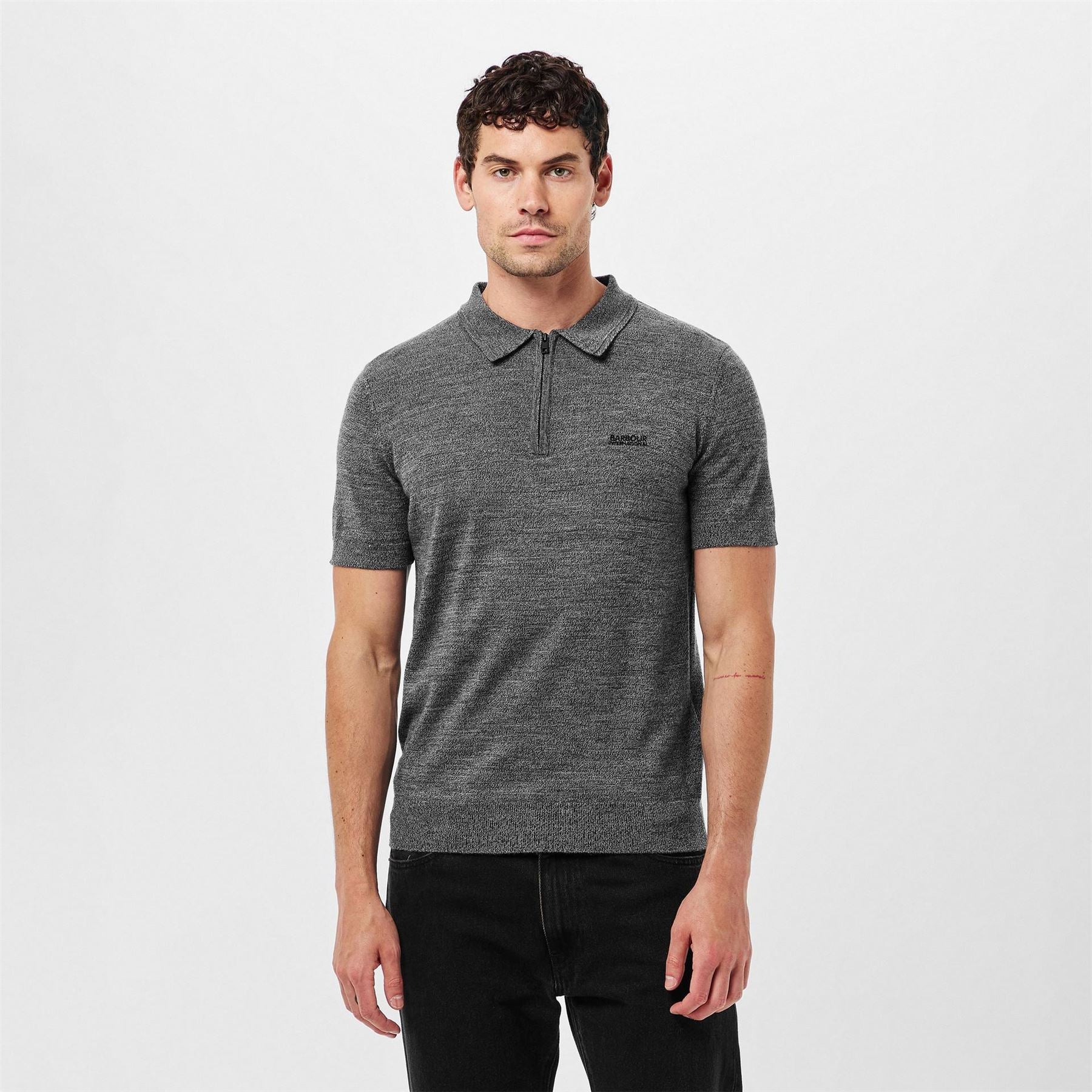 Barbour International Mouline Knitted Polo Shirt